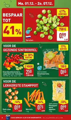 Aldi folder week 49 - Voorbeeld van een folder van Aldi, geldig van 01.12.2025 | Pagina: 3 | Producten: Tomaten, Appelen