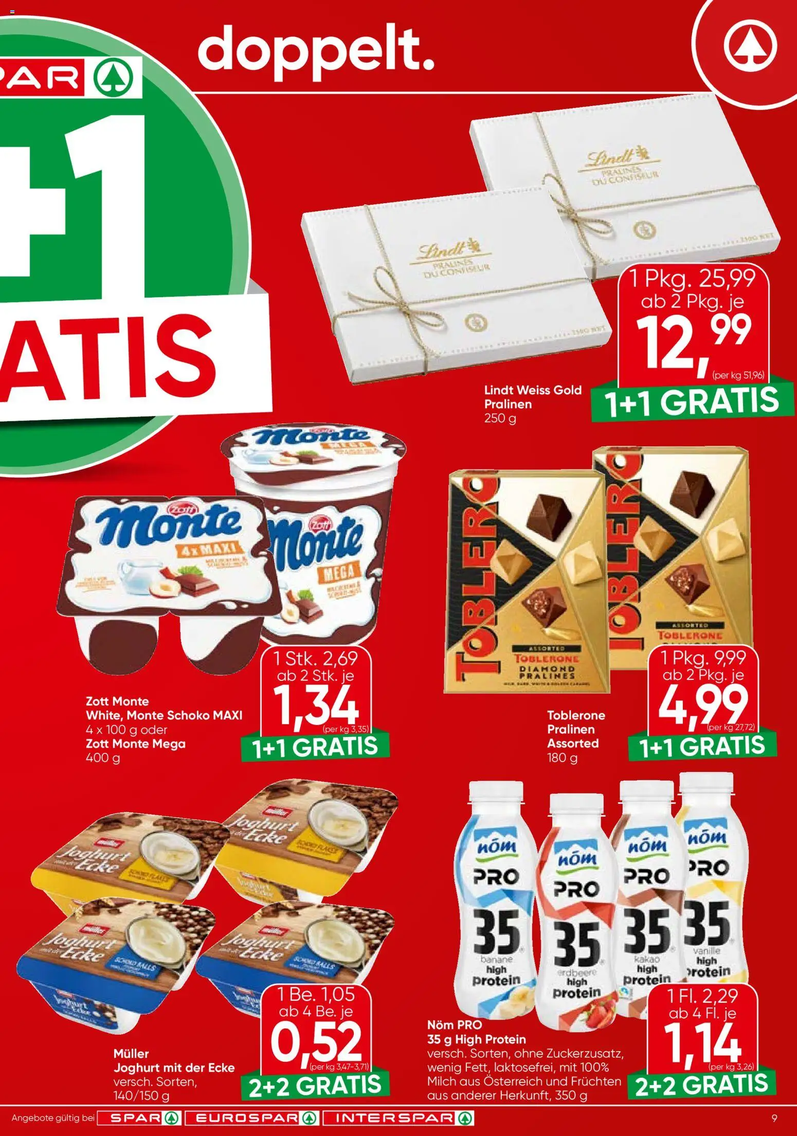 Spar Flugblatt - Oberösterreich gültig ab 04.12.2025 | Seite: 9 | Produkte: Milch, Joghurt