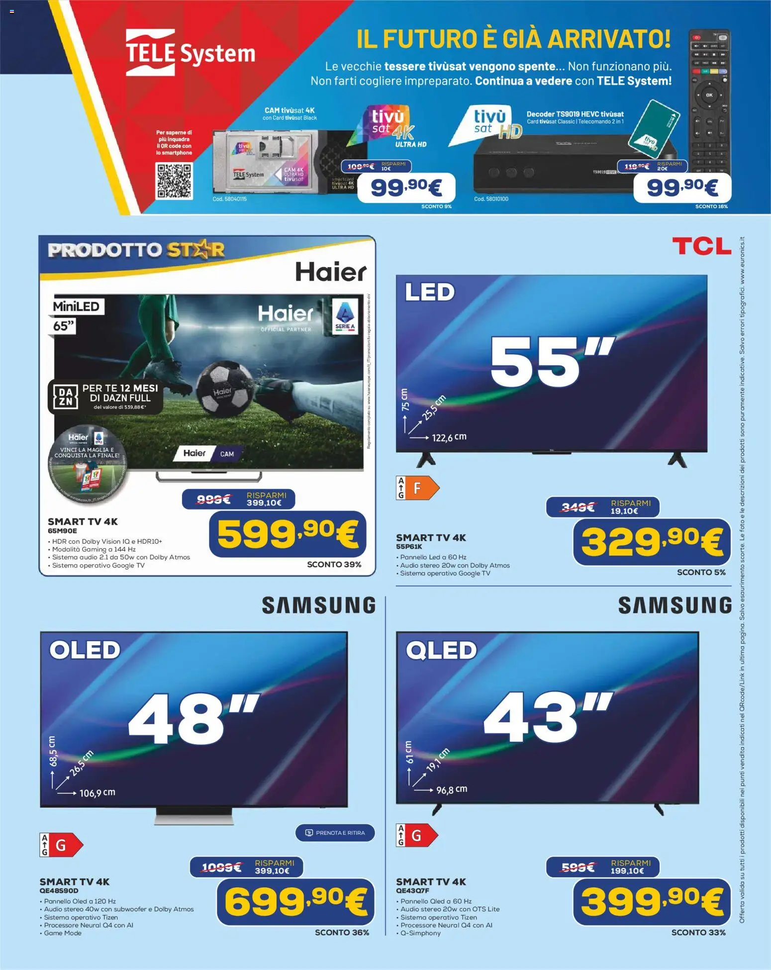 Volantino Euronics del 23.04.2026 | Pagina: 3 | Prodotti: Telecomando, Tè, Audio, Samsung