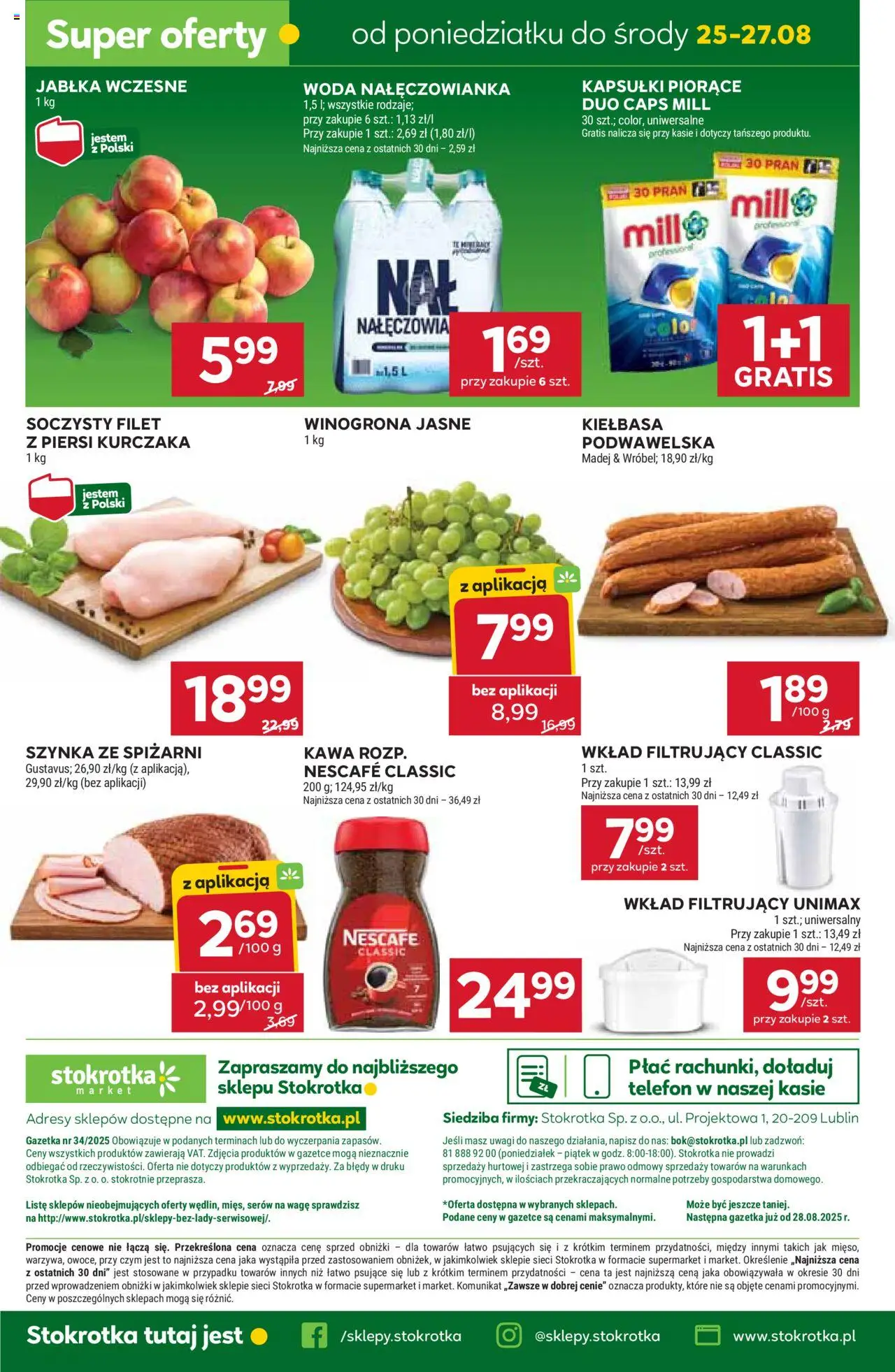 Stokrotka Gazetka - Market od 21.08.2025 | Strona: 31 | Produkty: Kiełbasa, Winogrona, Piersi, Nescafe