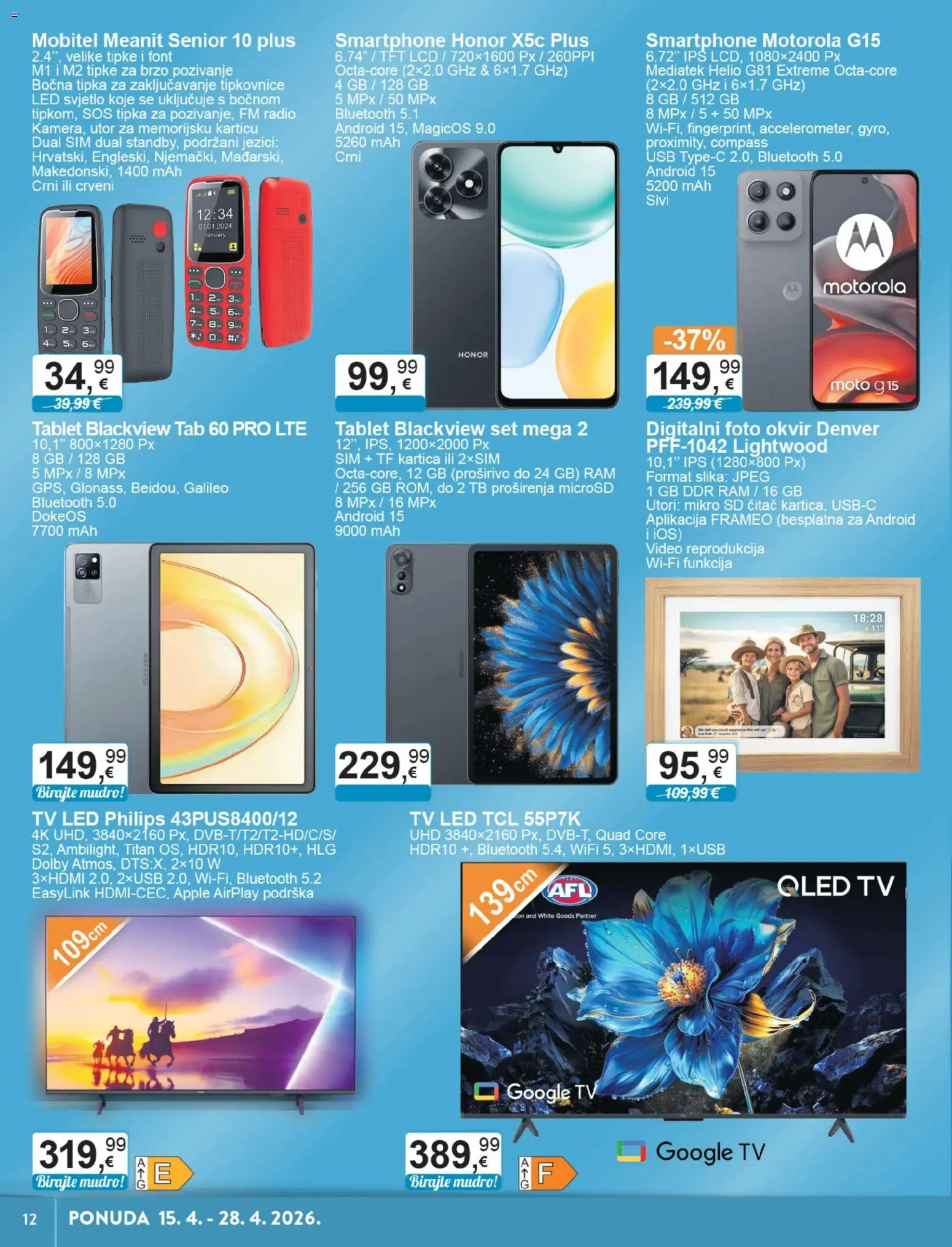 KTC katalog | vrijedi od 15.04.2026 | Stranica: 12 | Proizvodi: Smartphone, Tv, Video, USB