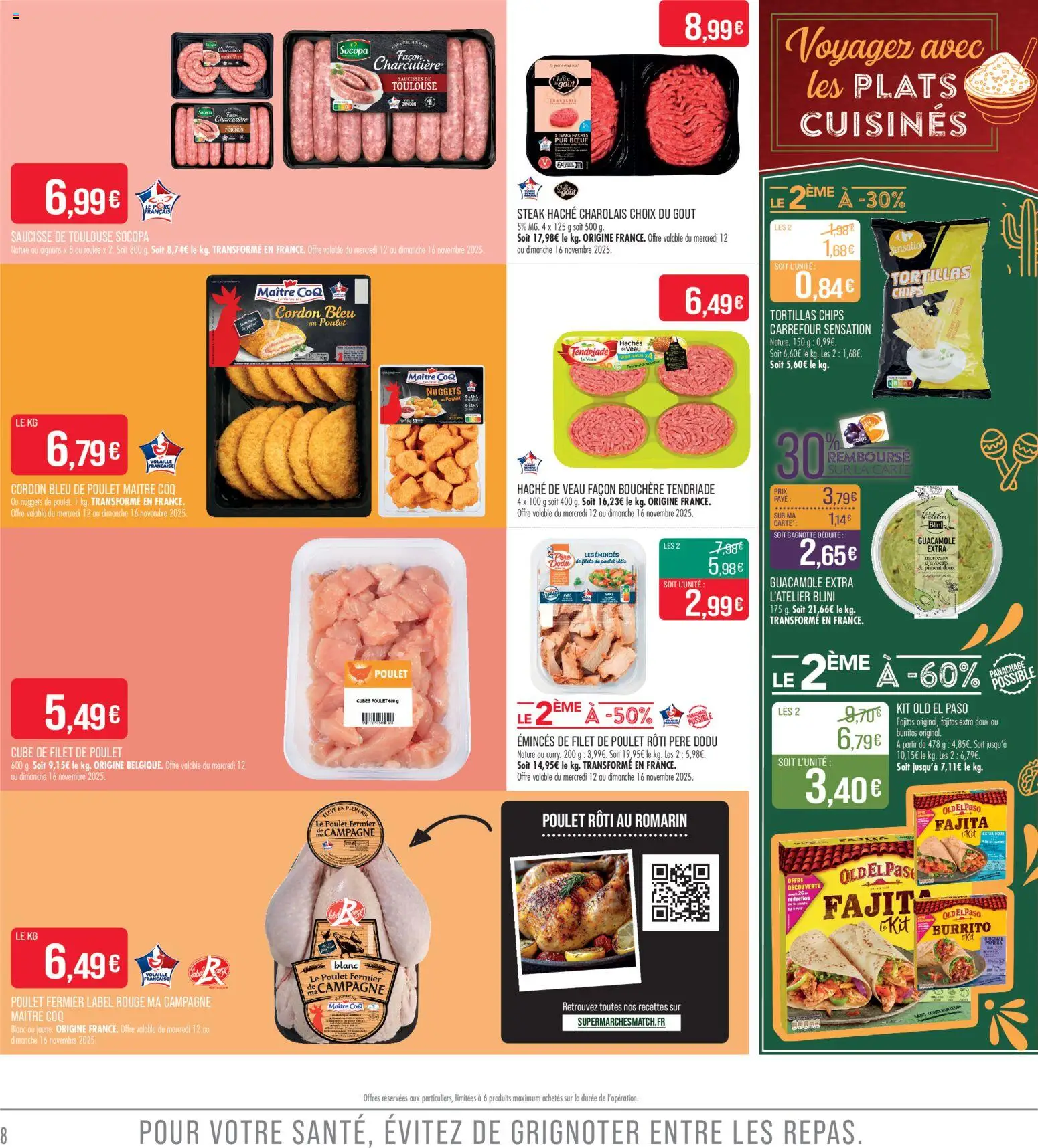 {H1} | Page: 8 | Produits: Volaille, Oignons, Cordon bleu, Chips