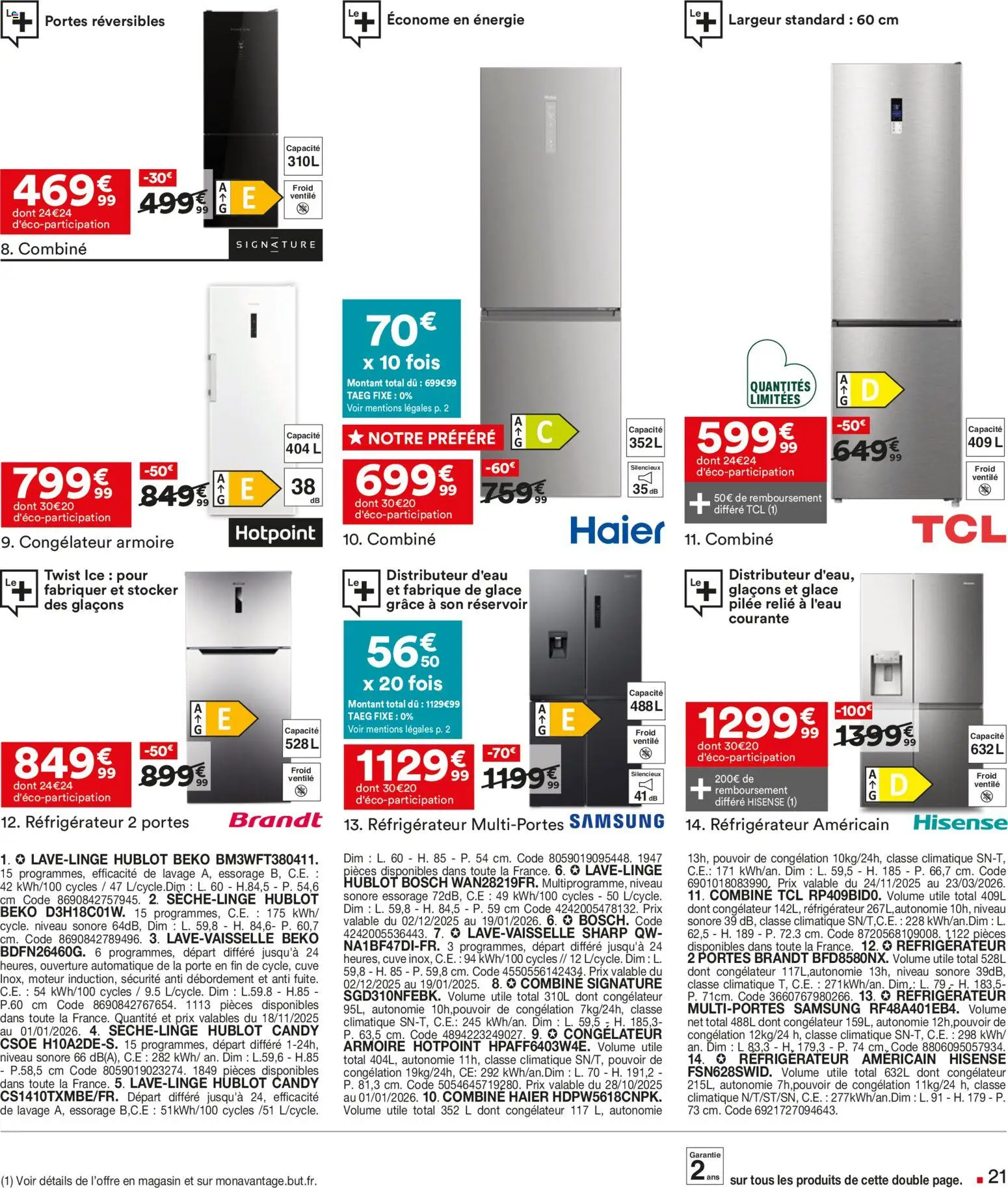 {H1} | Page: 21 | Produits: Congélateur armoire, Réfrigérateur, Porte, Portes