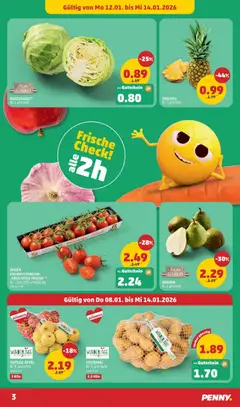 Penny Markt Flugblatt ab 08.01.2026 gültig | Seite: 3 | Produkte: Äpfel, Ananas