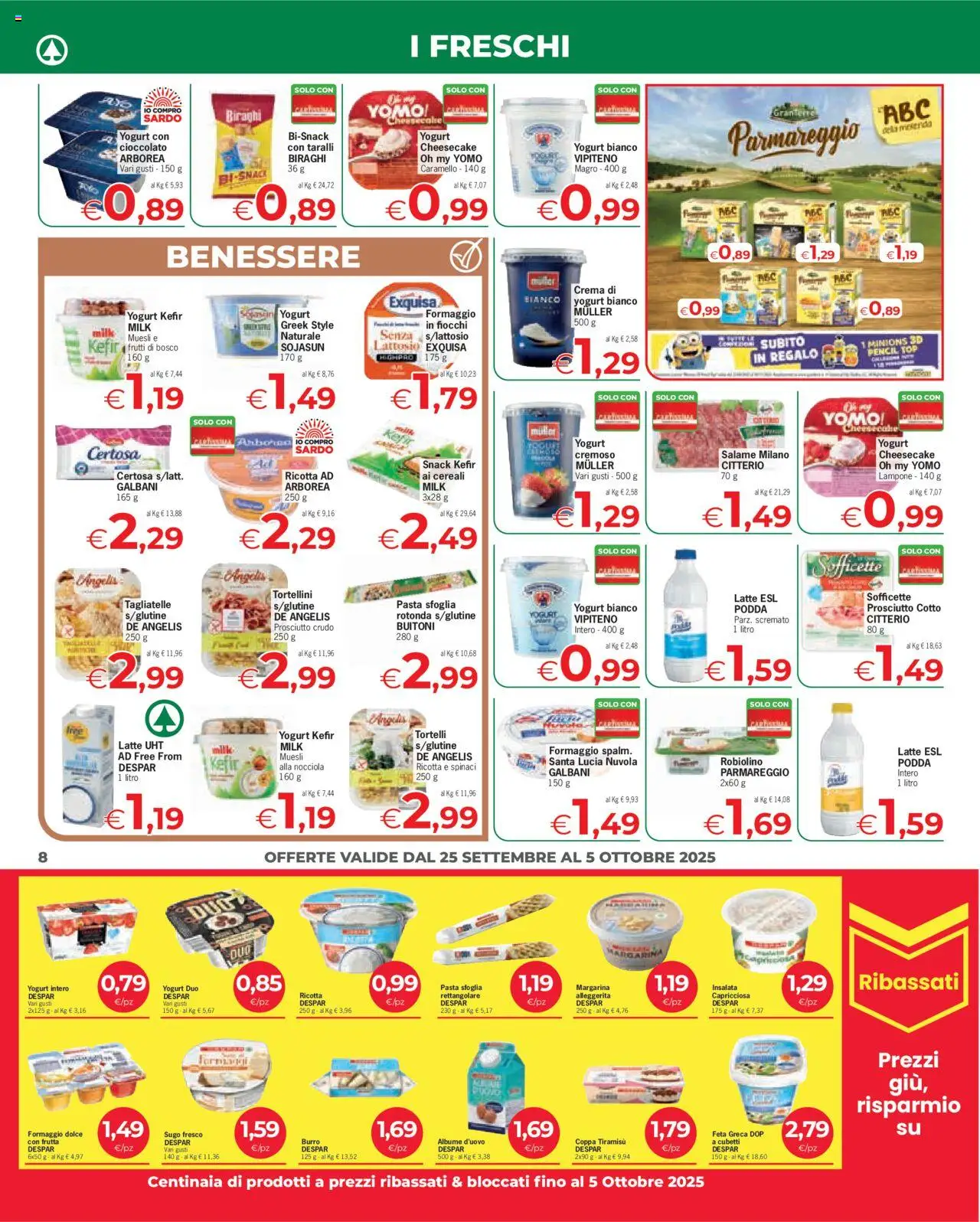 Volantino Eurospar del 25.09.2025 | Pagina: 8 | Prodotti: Crema, Salame, Insalata, Ricotta