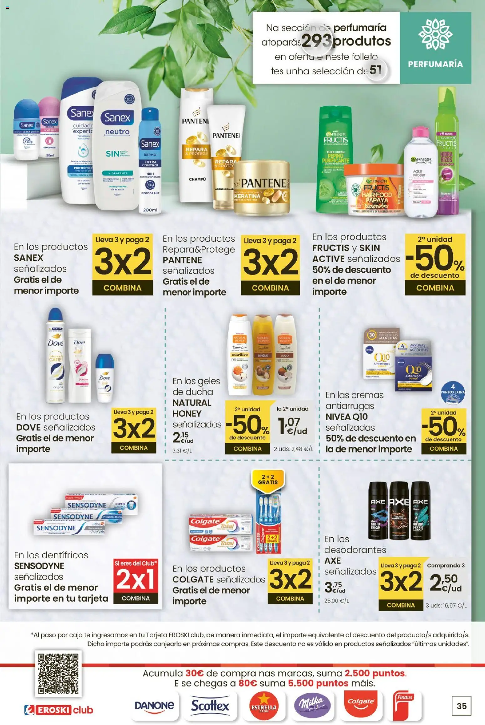 Eroski - Oferta 3x2 │ válido desde el 30.10.2025 | Página: 35 | Productos: Στιγμιαίος καφές, Antitranspirante, Té, Ducha