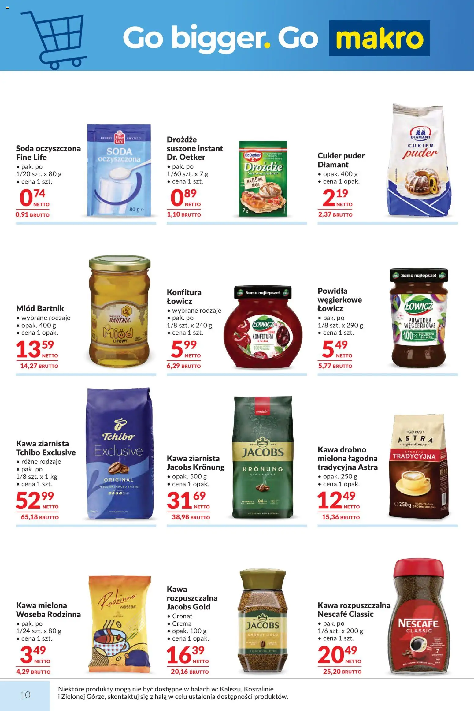 Makro Gazetka od 03.03.2026 | Strona: 10 | Produkty: Cukier puder, Nescafe, Tchibo, Powidła