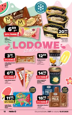 Netto gazetka - Spożywcza od 07.07.2025 | Strona: 12 | Produkty: Melon, Sorbet, Lody słony karmel, Lody