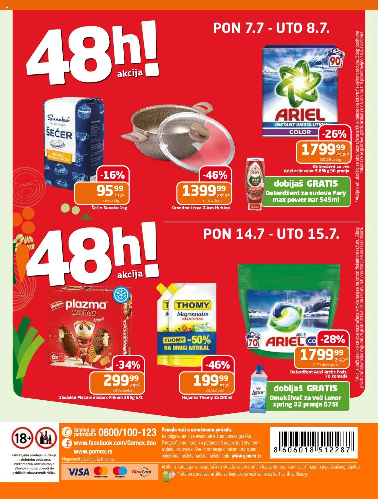 Gomex katalog - važi od 02.07.2025 | Strana: 24 | Proizvode: Deterdžent, Majonez, Ariel, Lenor