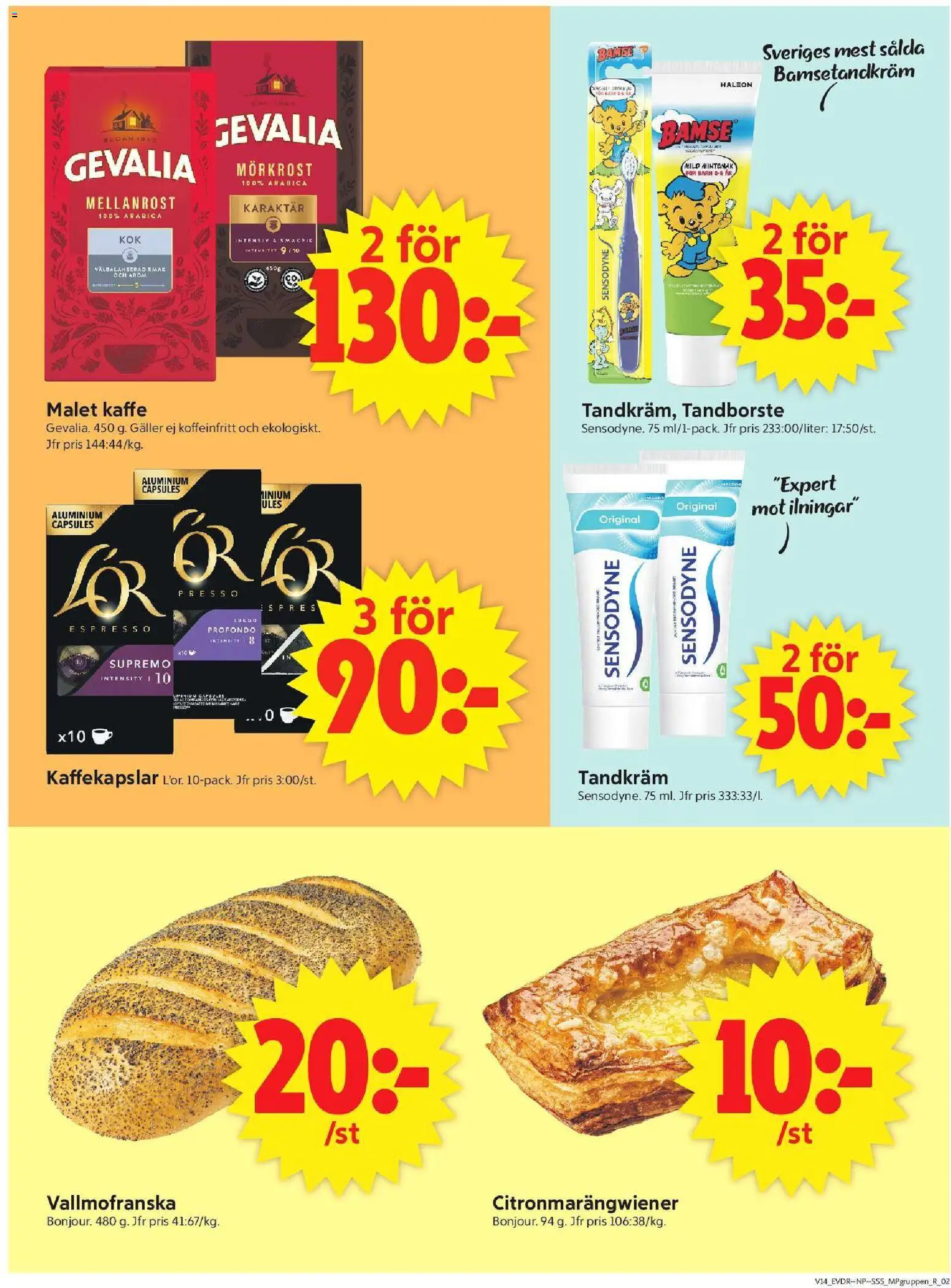 ICA Supermarket reklamblad aktuell från 30.03.2026 | Sida: 15 | Produkter: Tandkräm, Tandborste, Galler, Kaffe