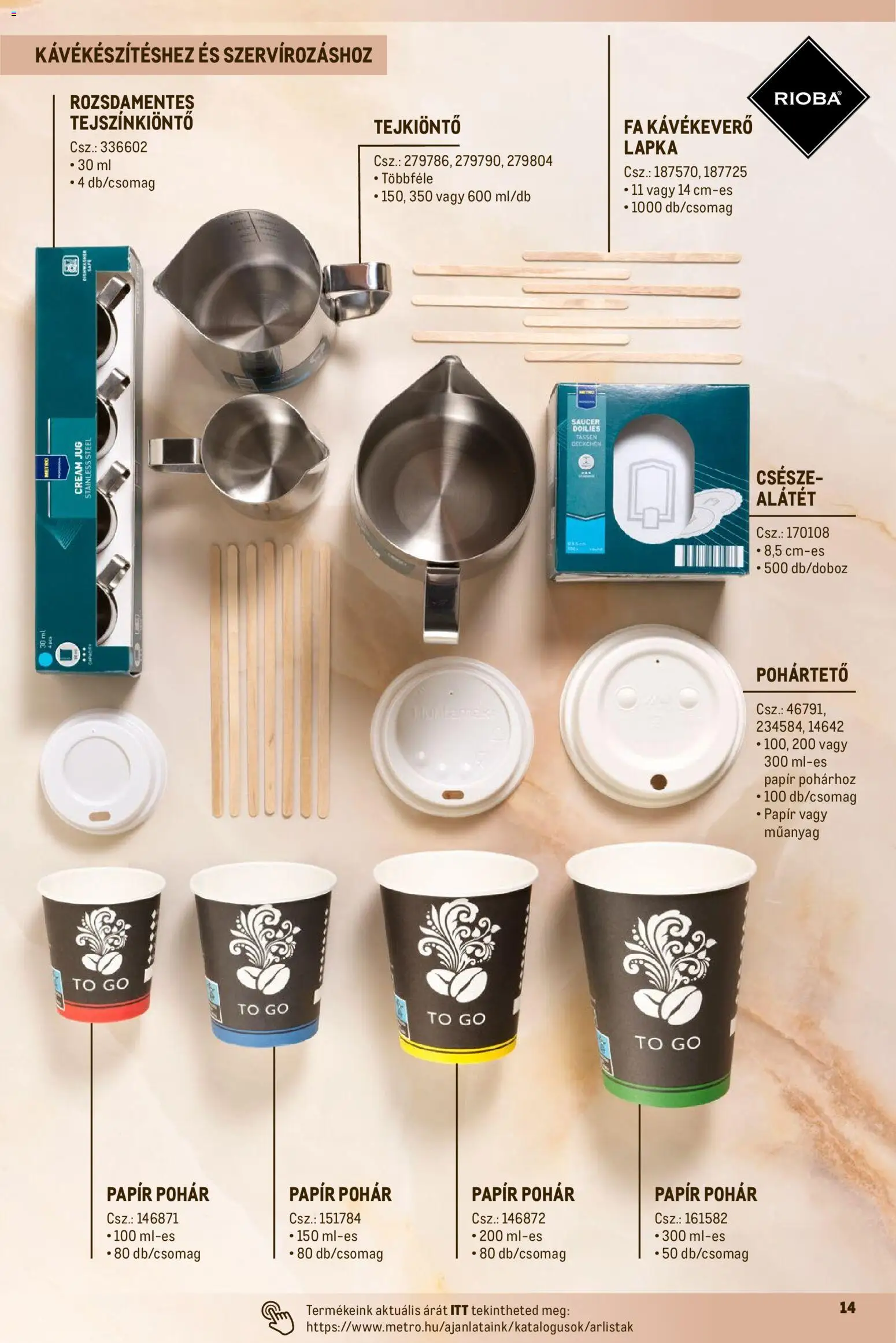 Metro akciós ujság - amely érvényes a következő dátumtól: 01.10.2025 | Oldal: 14 | Termékek: Pohár