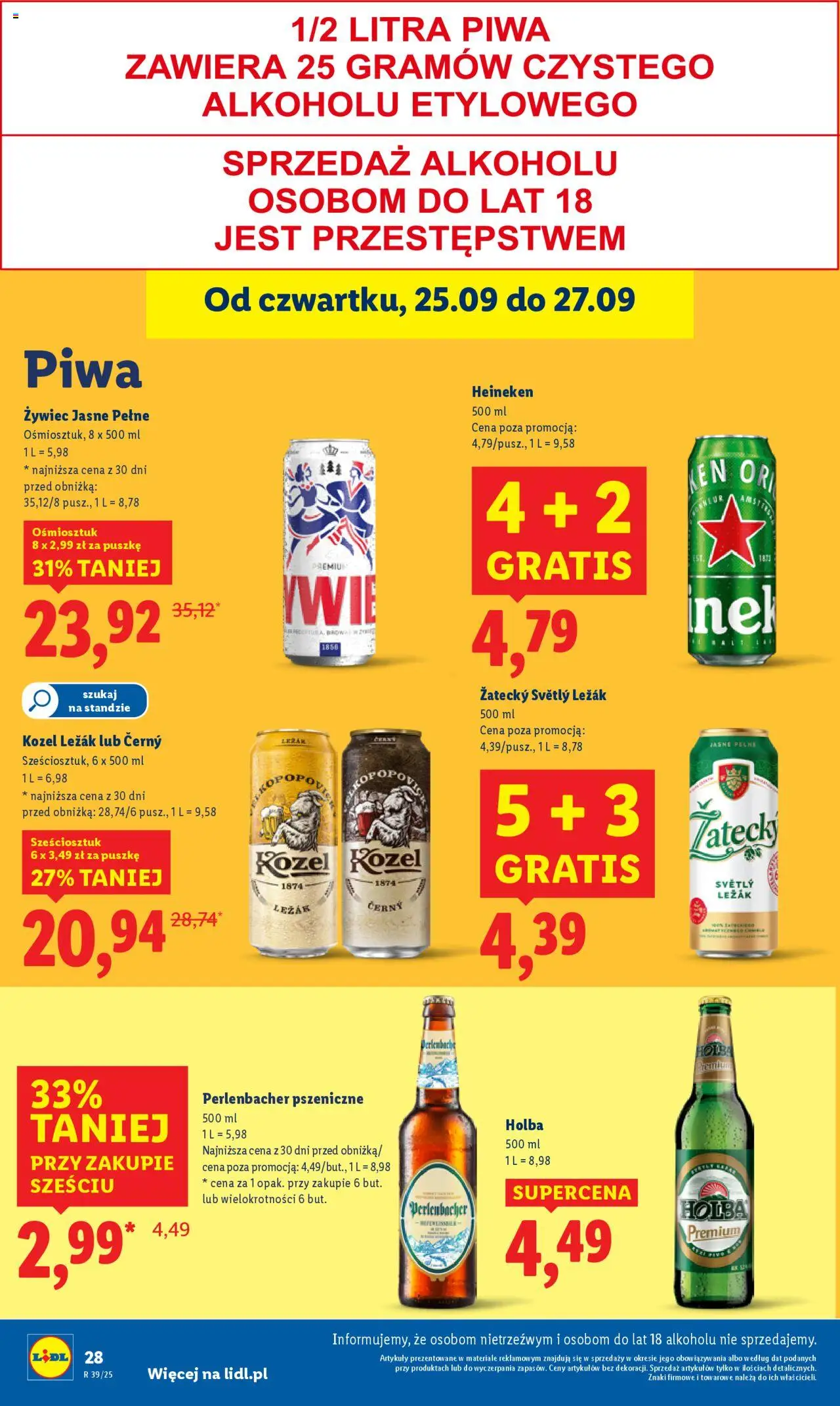 Lidl Gazetka od 25.09.2025 | Strona: 32 | Produkty: Leżak, Heineken