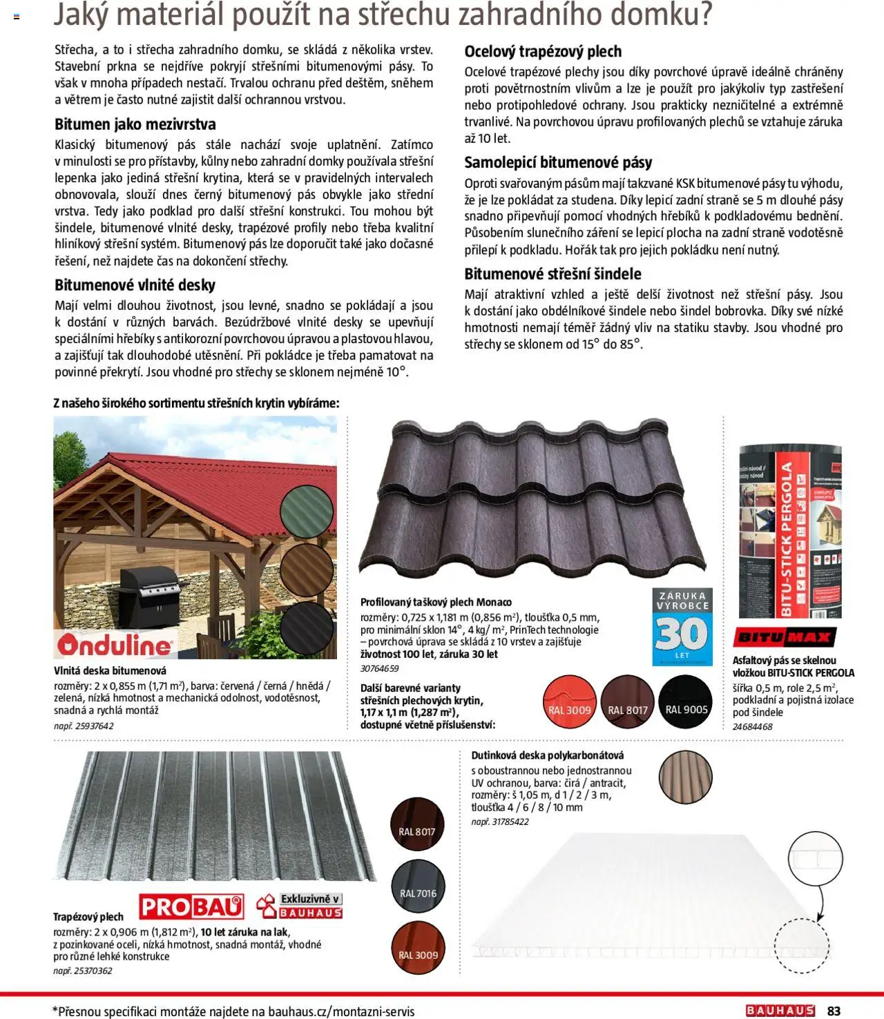Bauhaus katalog Ploty a zahradní domky od 01.04.2025 | Strana: 83 | Produkty: Plech, Desky