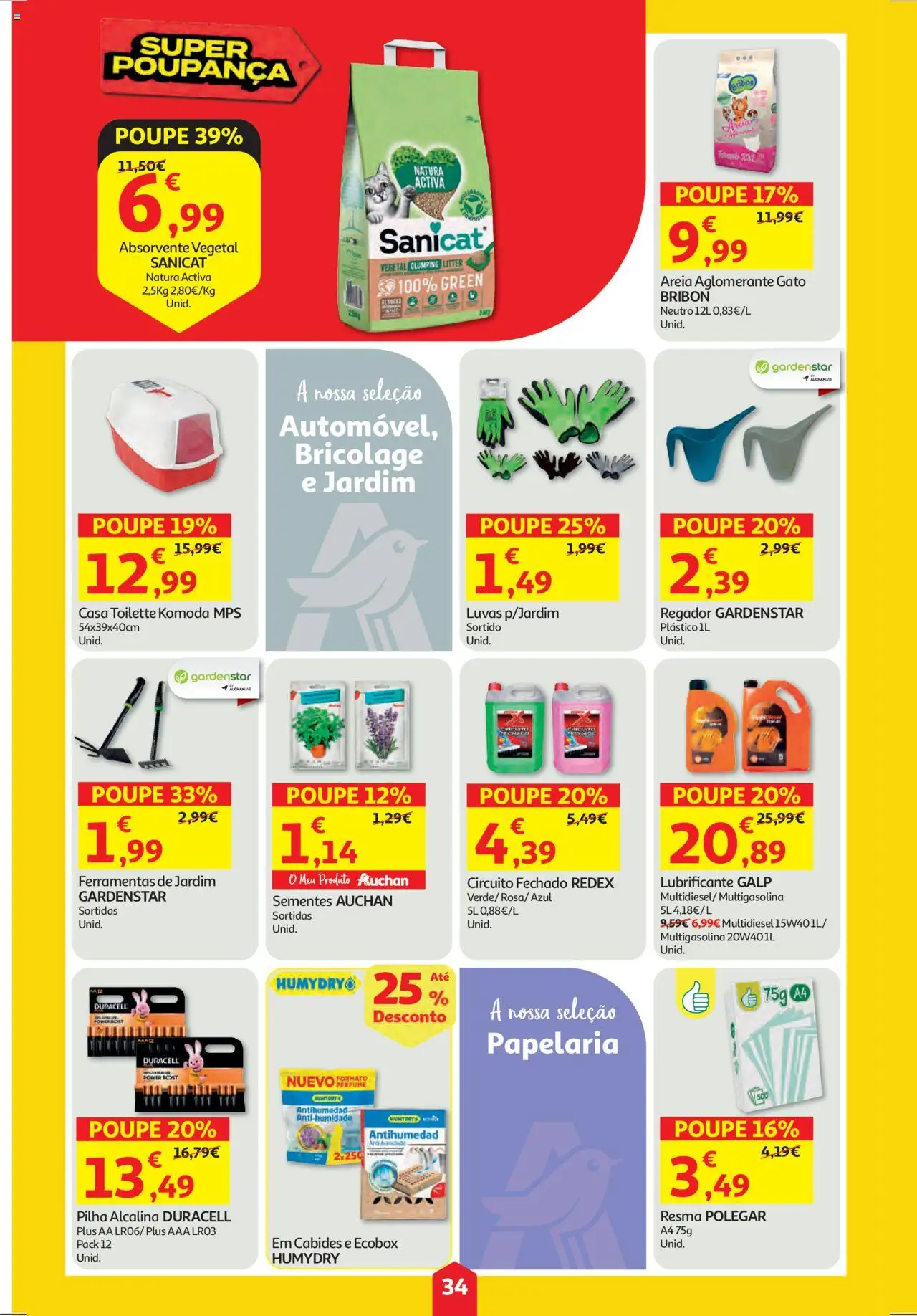Auchan folheto │ válido de 18.09.2025 | Página: 34 | Produtos: Luvas, Areia, Cabides, Ferramentas
