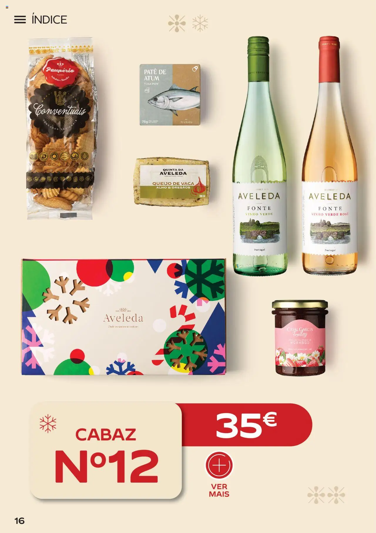 Continente - Cabazes de Natal │ válido de 06.10.2025 | Página: 16 | Produtos: Atum, Orégãos, Queijo, Vinho