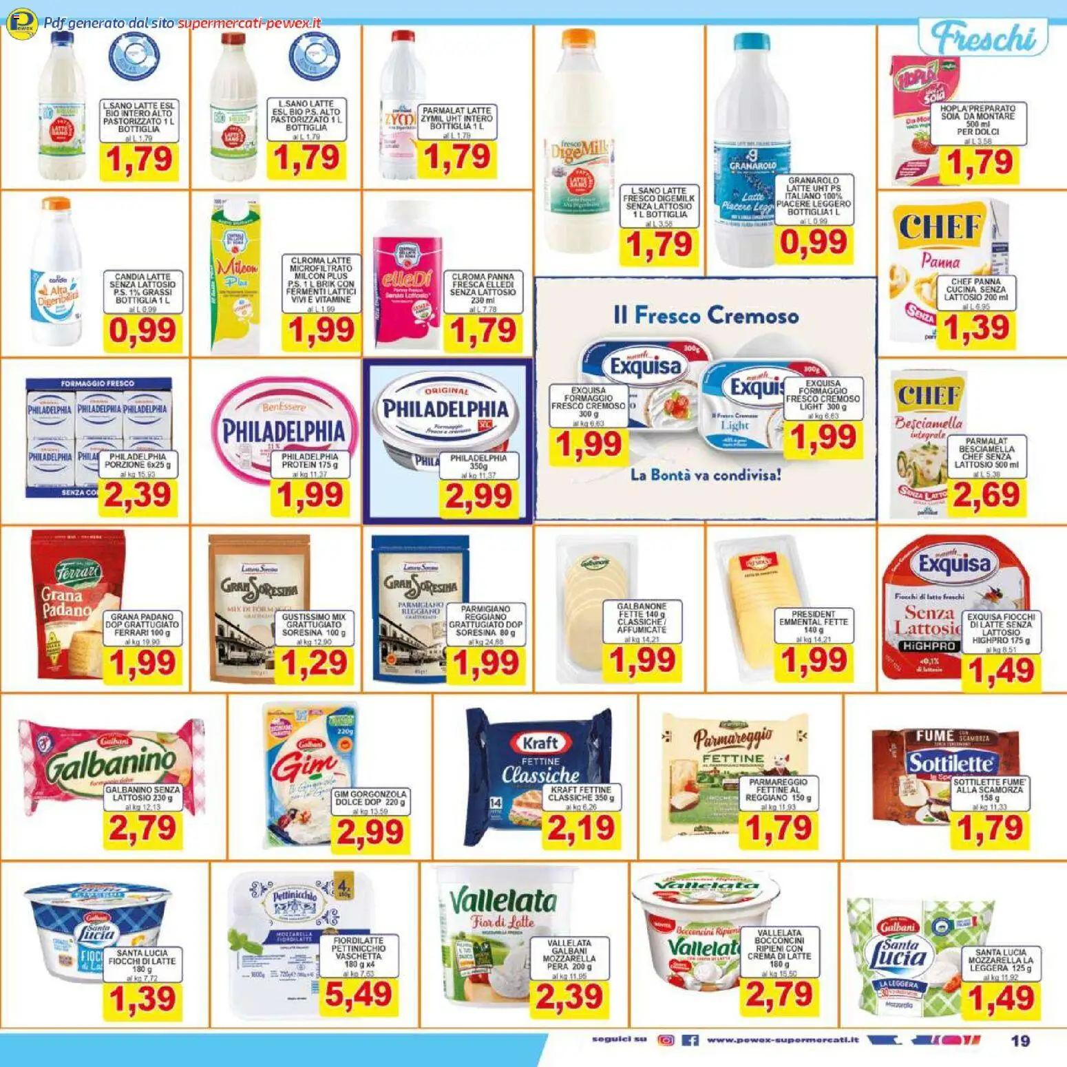 Volantino Pewex del 07.01.2026 | Pagina: 19 | Prodotti: Fiocchi di latte, Fiocchi, Pera, Latte senza lattosio