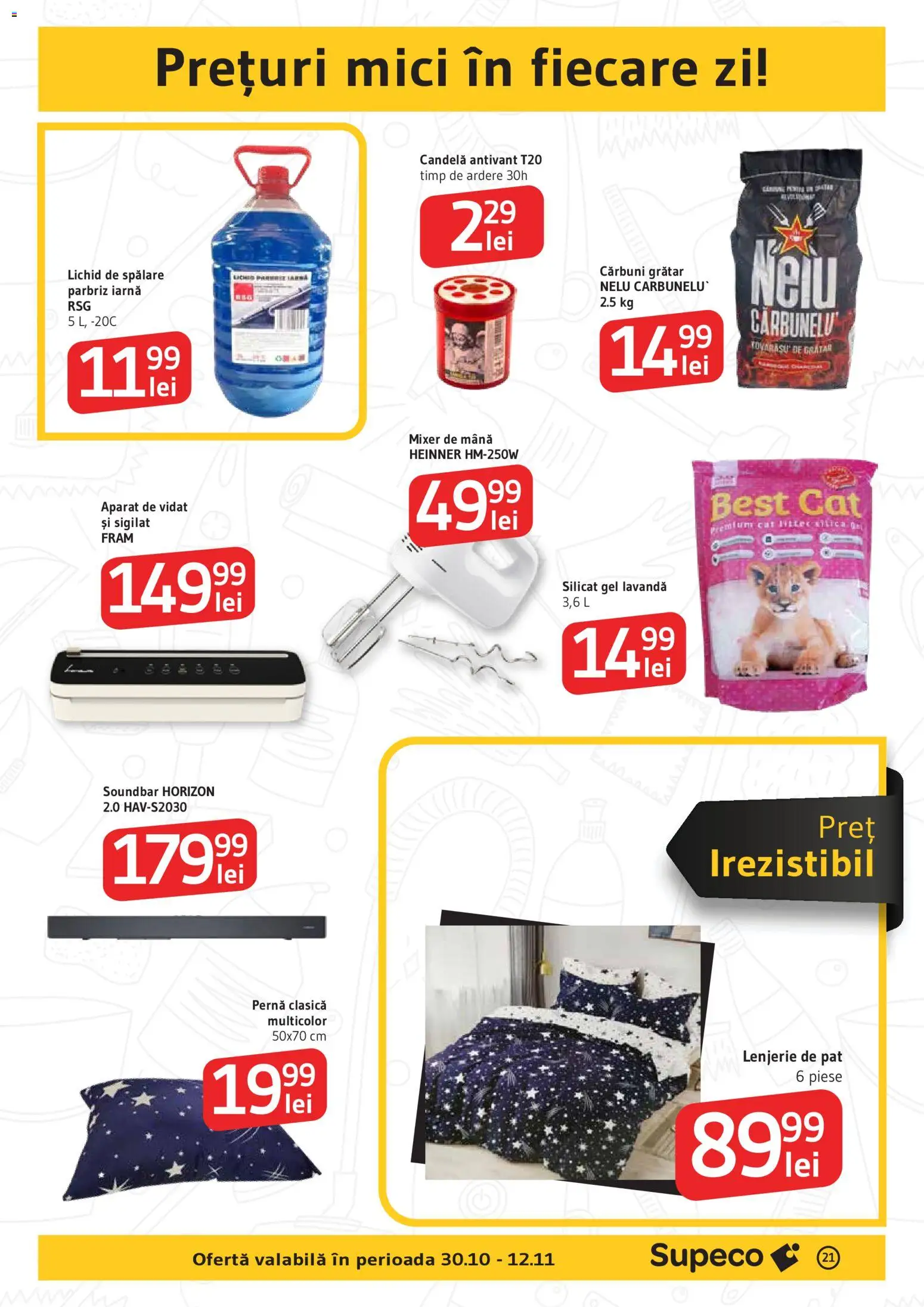 Noul catalog Supeco – valabil de la 29.10.2025 | Pagină: 21 | Produse: Mixer, Pat, Pernă, Mici