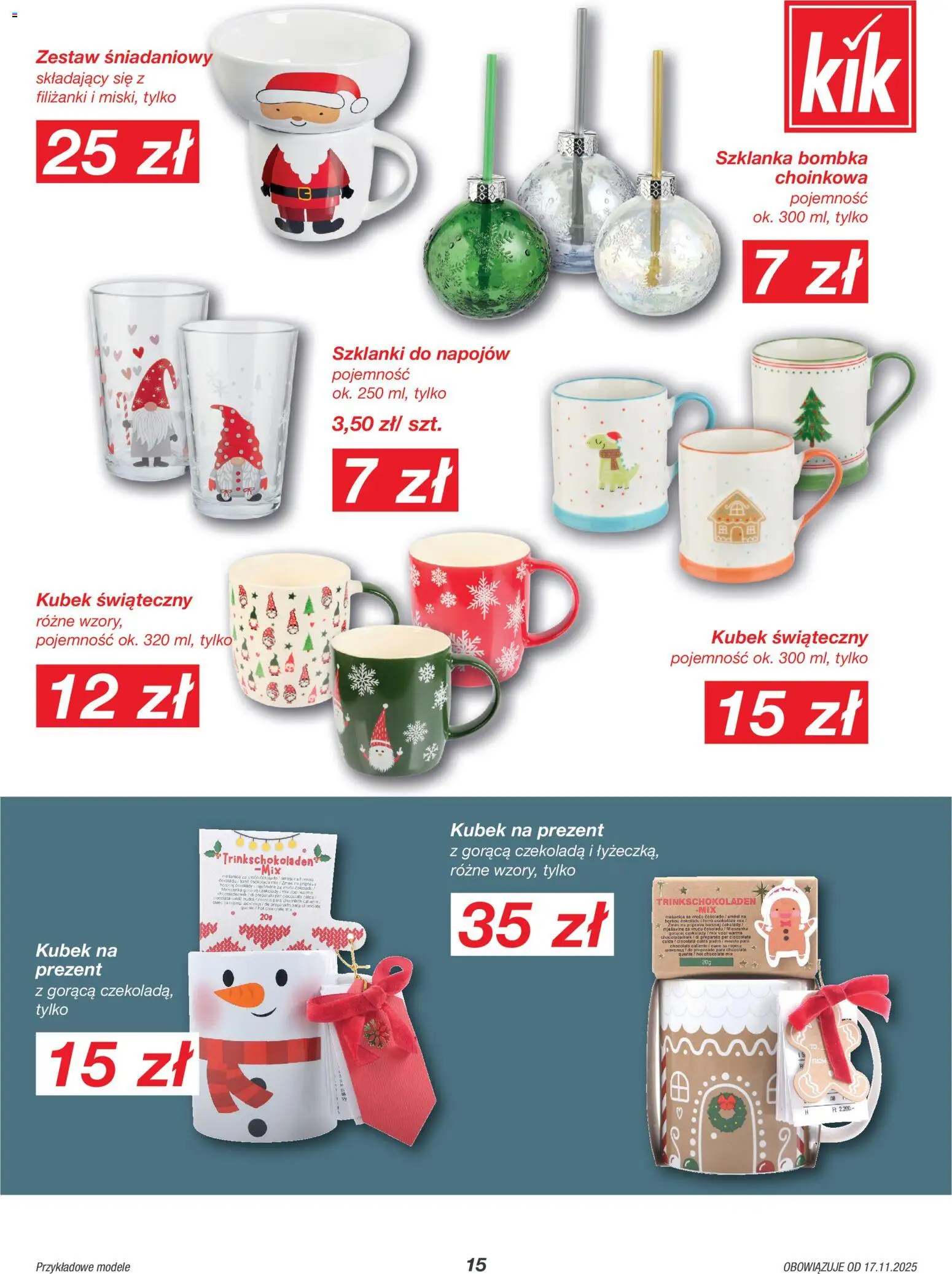 Kik Black Friday od 17.11.2025 | Strona: 15 | Produkty: Szklanka, Ser, Czekolada, Szklanki