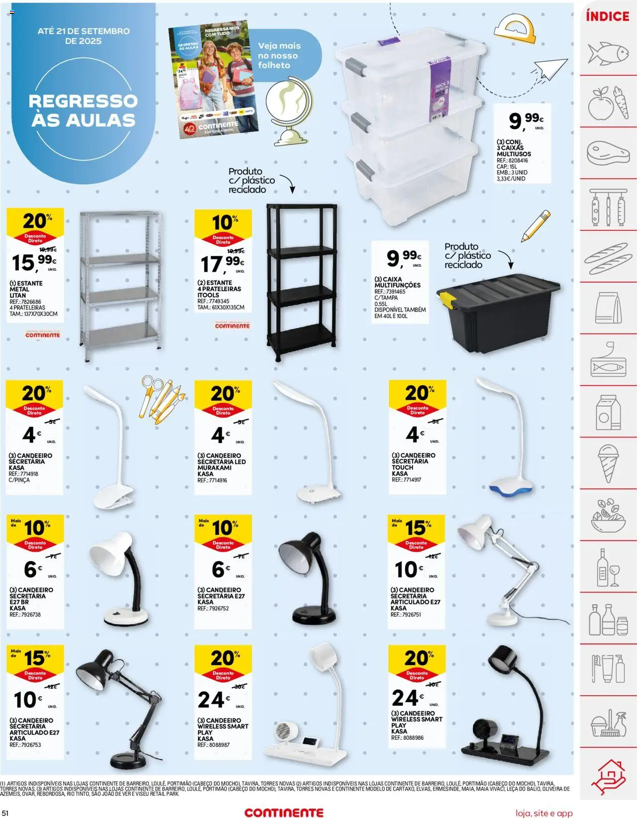 Continente folheto │ válido de 26.08.2025 | Página: 51 | Produtos: Candeeiro, Caixa