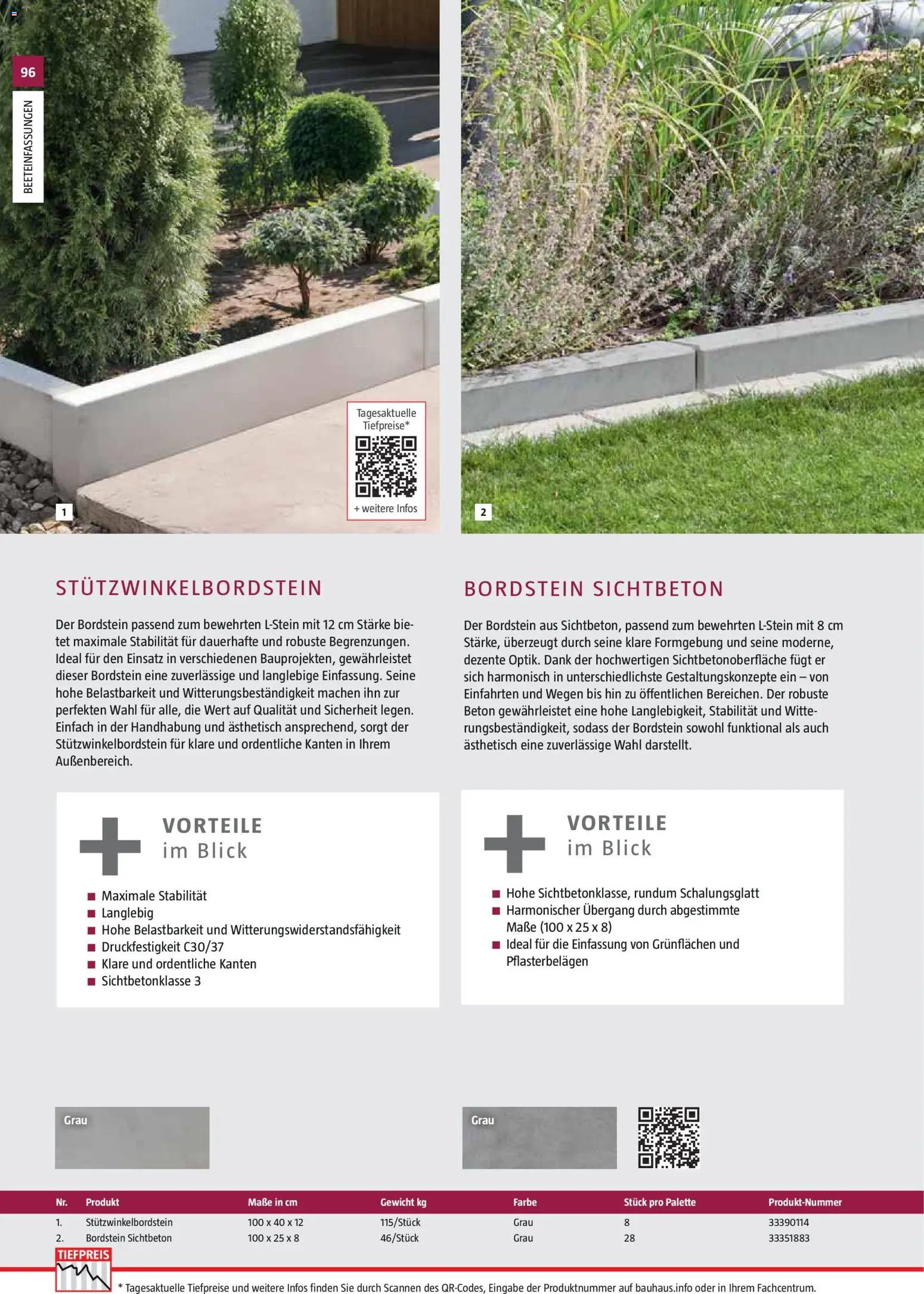 Bauhaus Gartenbaumaterialien 2026 – gültig ab 02.03.2026 | Seite: 96 | Produkte: Gewicht