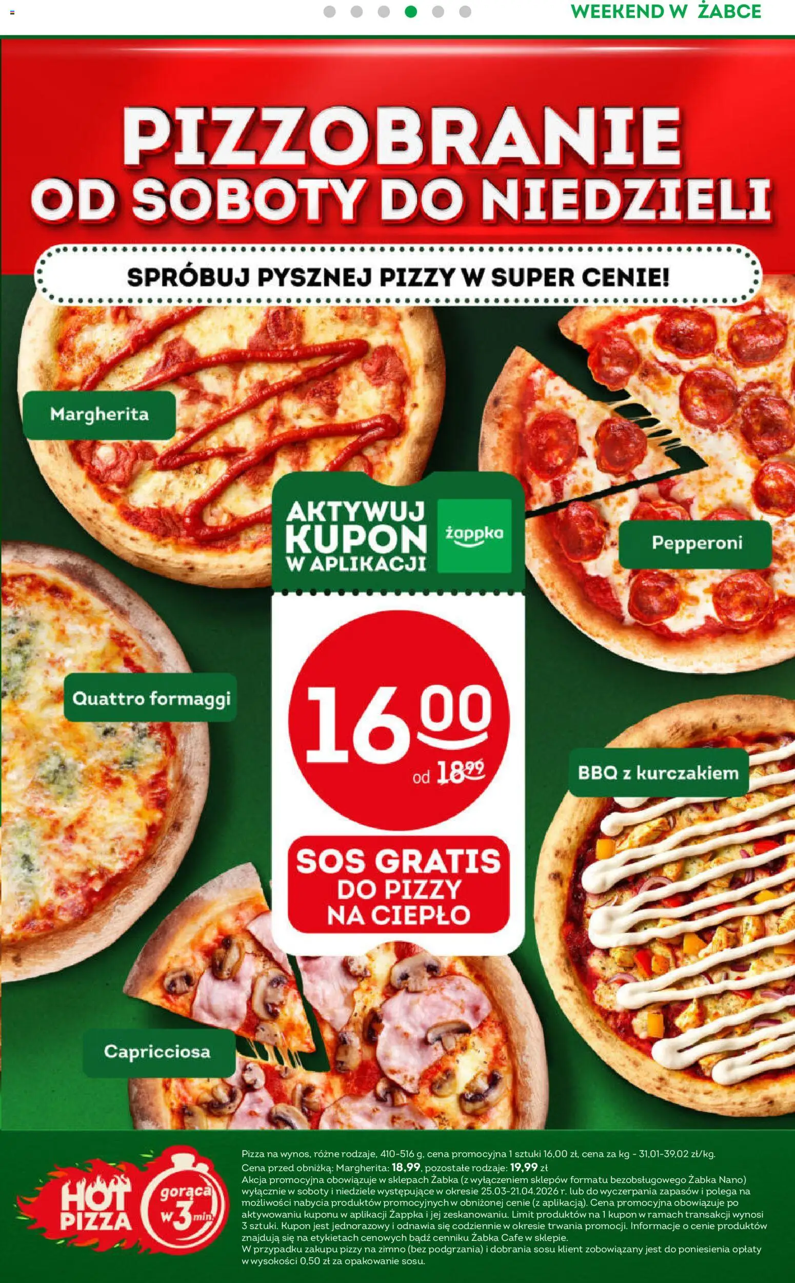 Żabka gazetka - Weekendowe promocje od 03.04.2026 | Strona: 5 | Produkty: Pizza, Sos