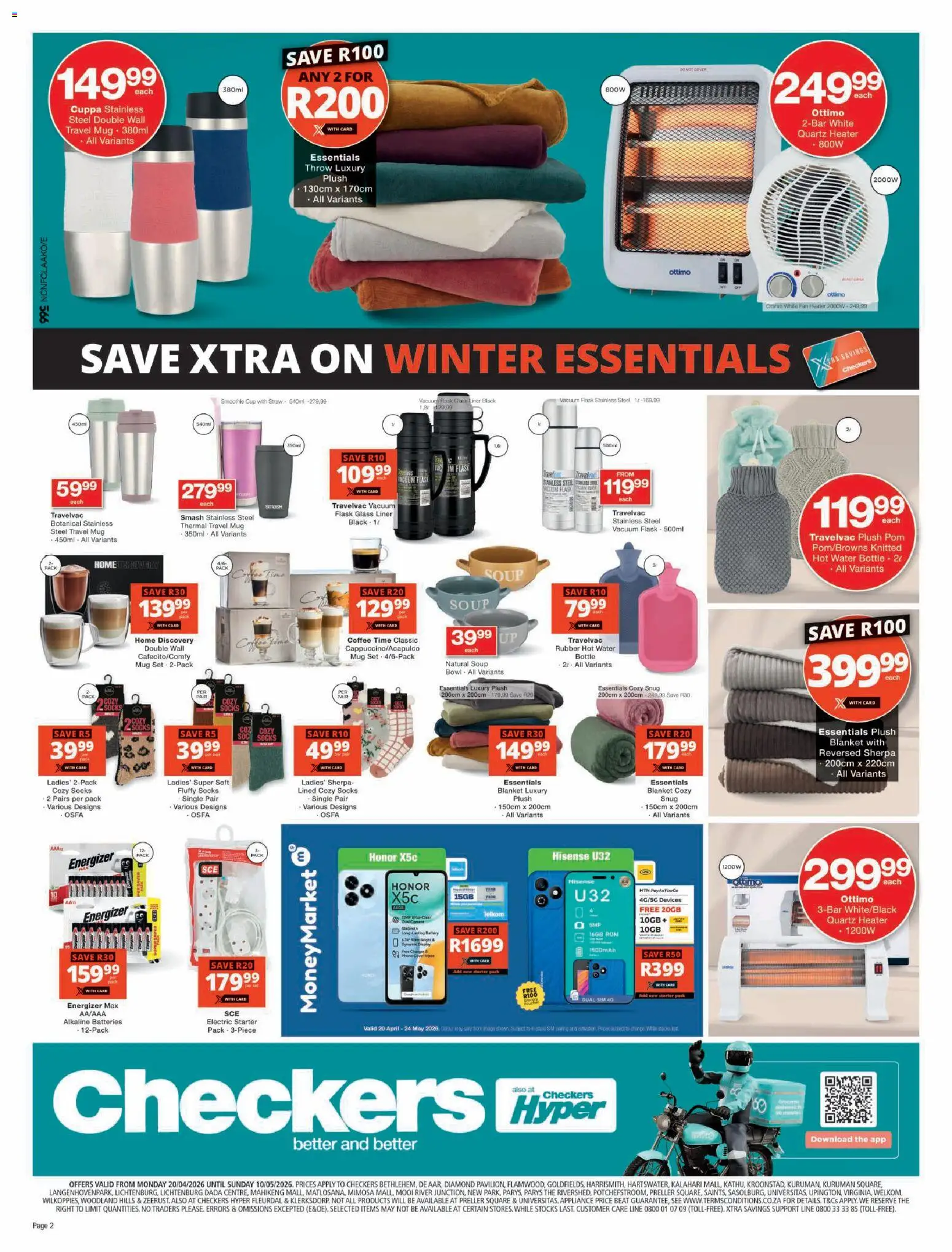 New Checkers catalogue – valid from 20.04.2026 | Page: 14 | Products: Flask, Battery, Heater, Water