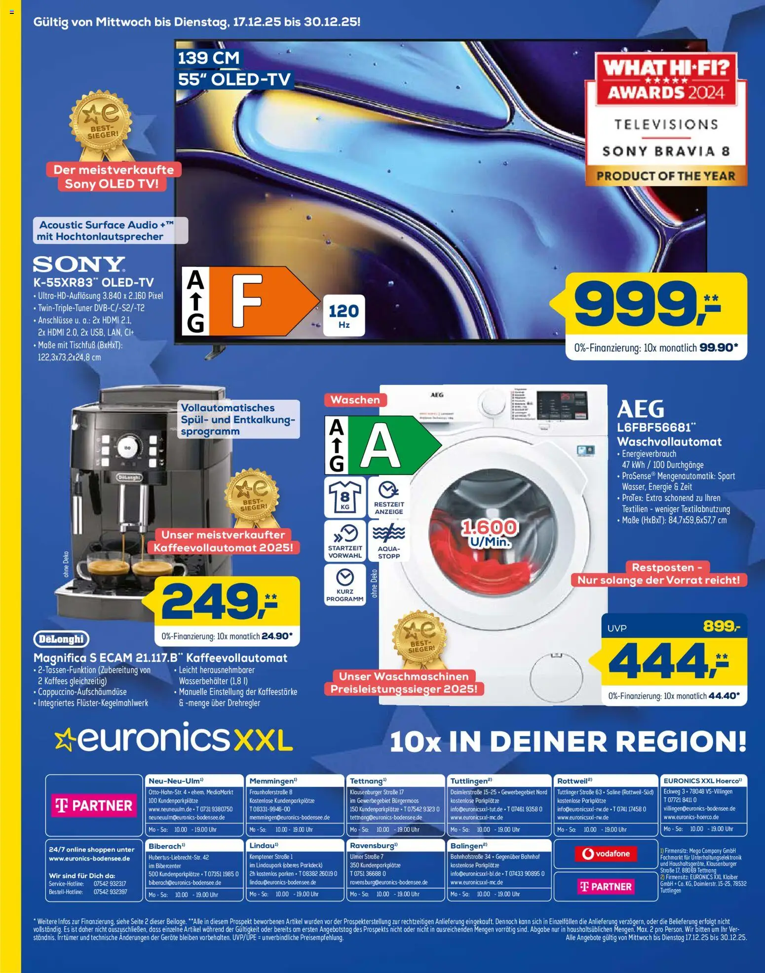 Euronics Prospekt 	 – gültig ab 17.12.2025 | Seite: 12 | Produkte: Hifi, Kaffeevollautomat, Uhr, TV