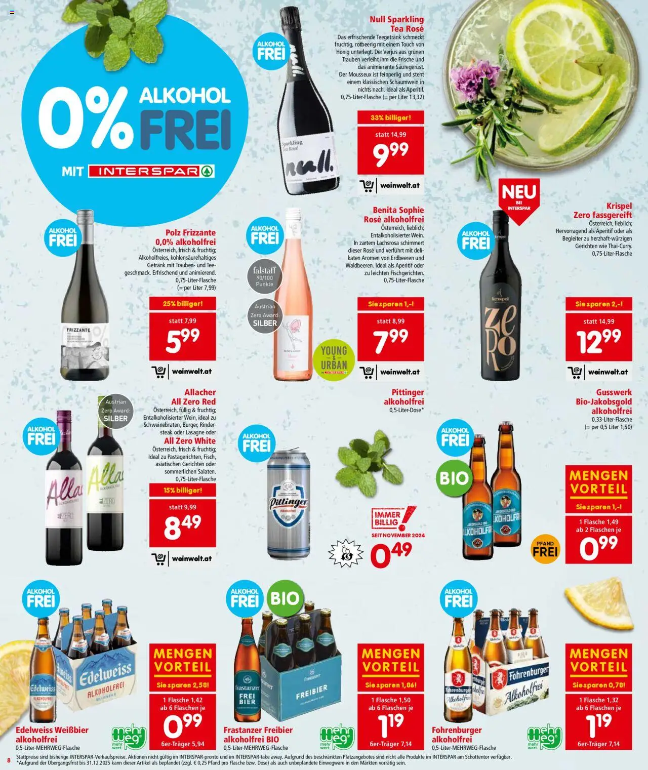 Interspar Flugblatt - Vorarlberg gültig ab 07.08.2025 | Seite: 8 | Produkte: Erdbeeren, Bier, Tee
