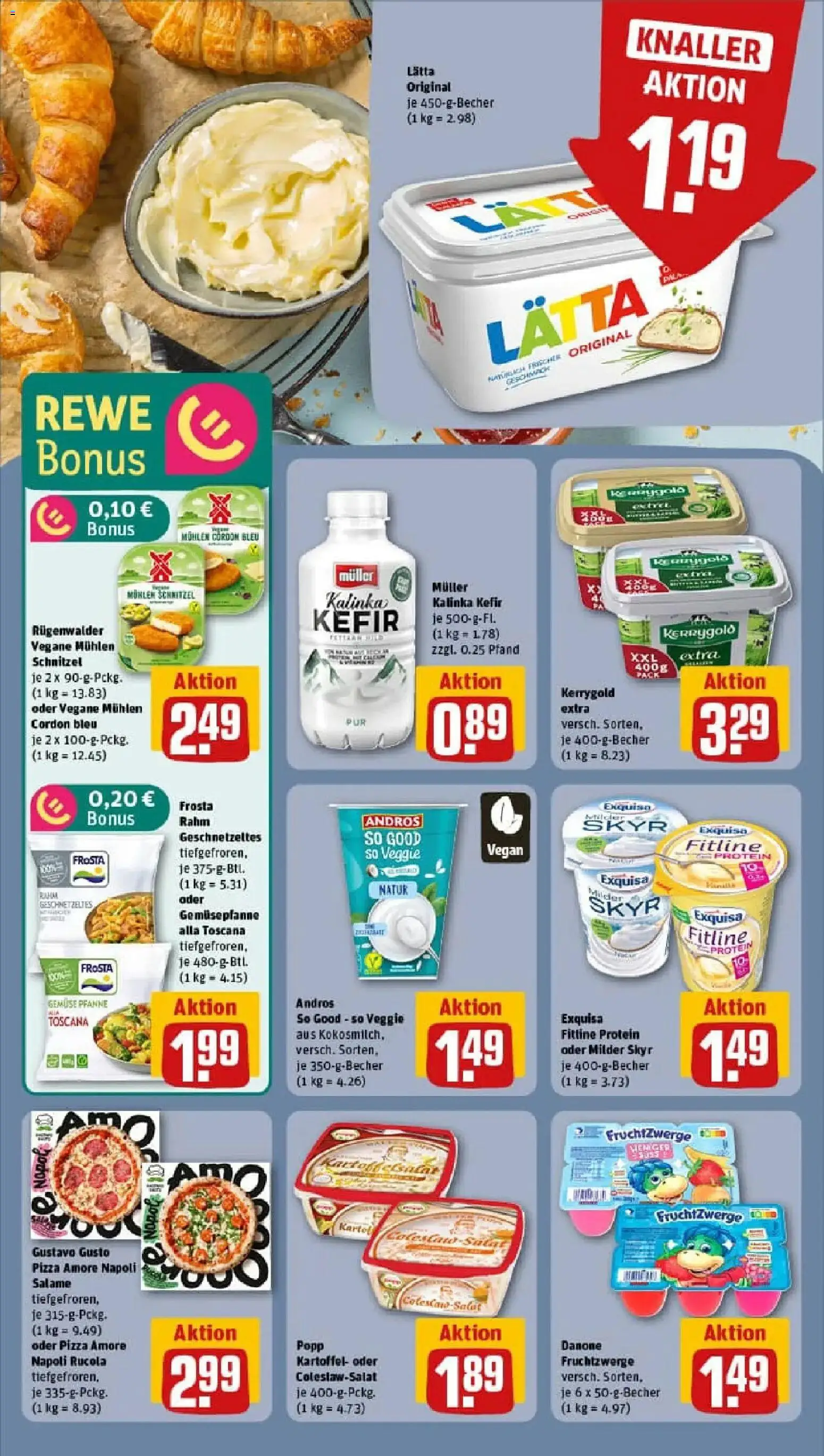 Rewe prospekt Berlin / Prenzlauer Berg	 – gültig ab 04.01.2026 | Seite: 12 | Produkte: Gustavo gusto, Fruchtzwerge, Lätta, Pizza