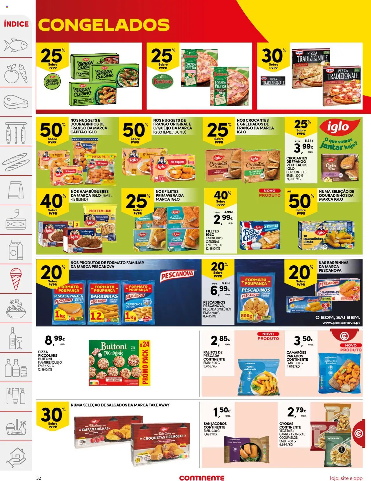 Continente folheto │ válido de 03.06.2025 | Página: 32 | Produtos: Ômega 3, Capitão iglo, Cogumelos, Nuggets