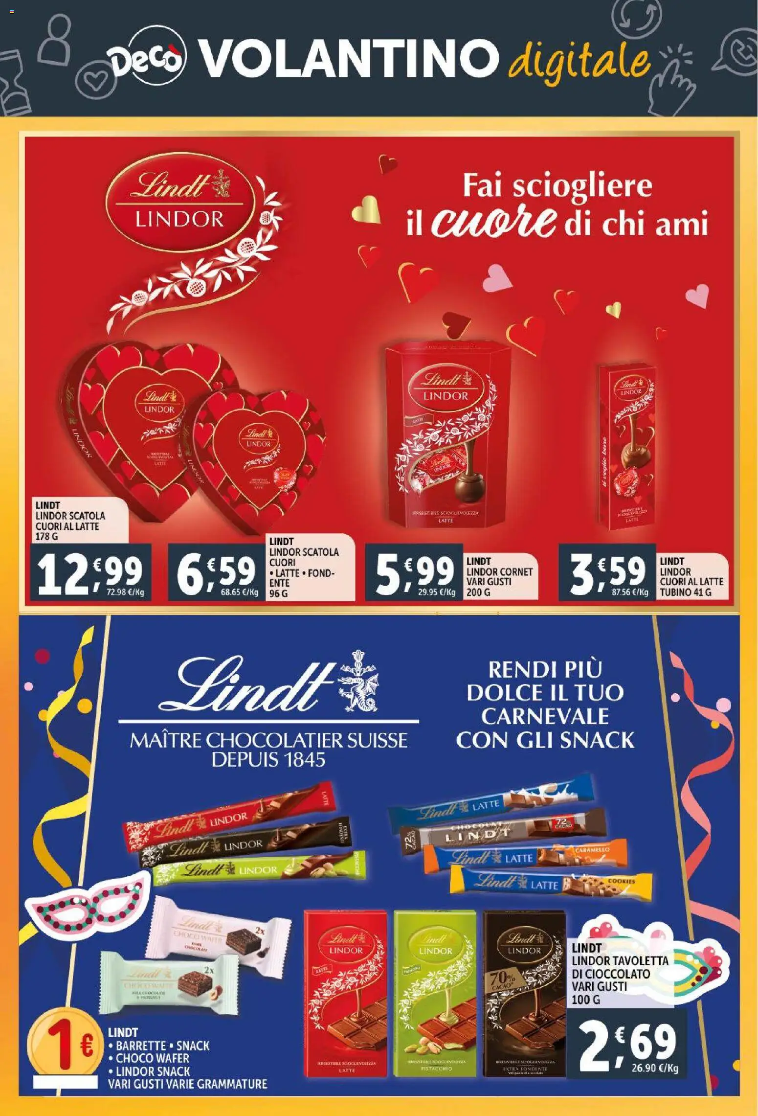 Volantino Decò del 11.02.2026 | Pagina: 28 | Prodotti: Cioccolato, Latte, Cacao, Scatola