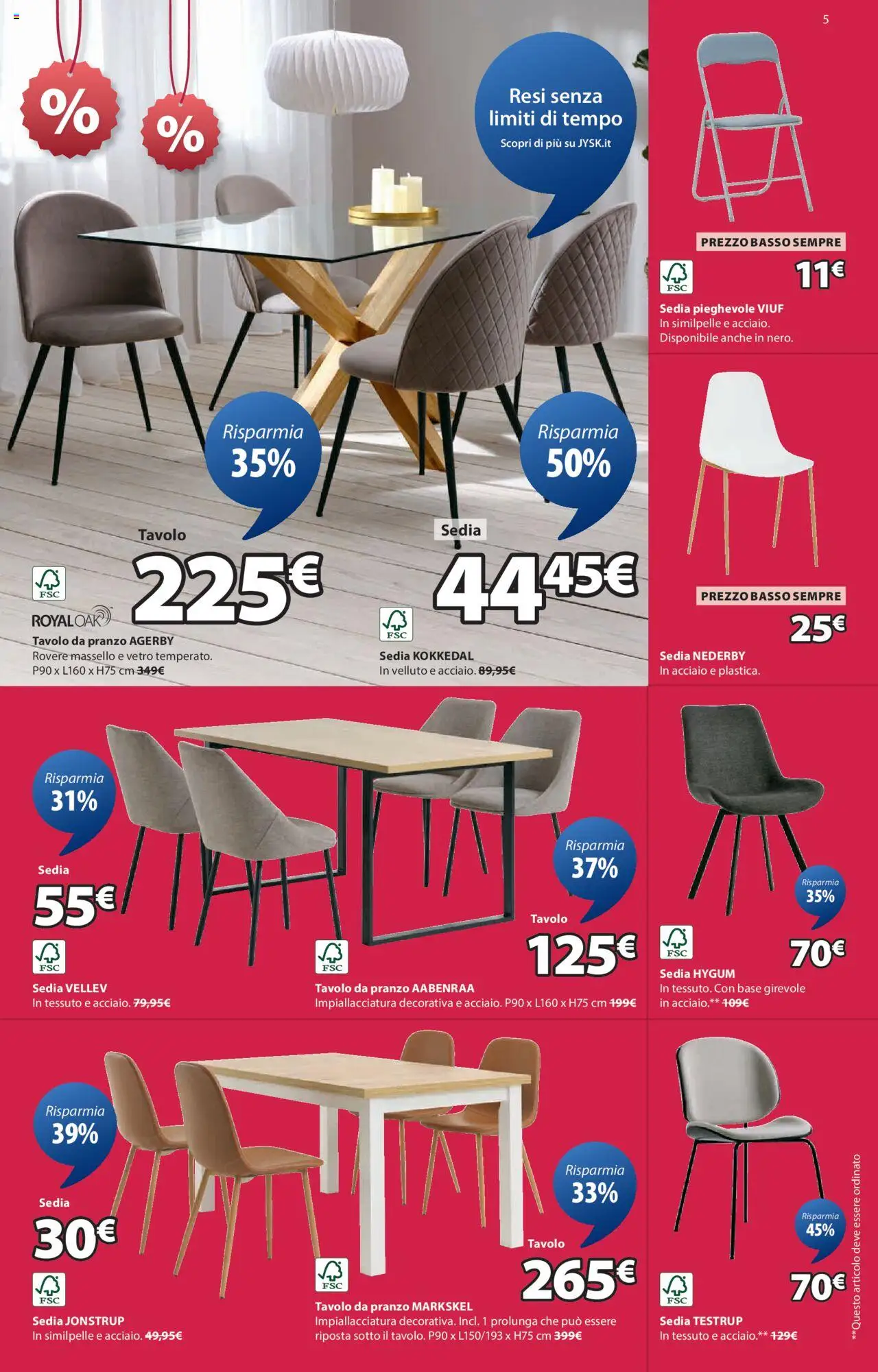 Volantino JYSK del 31.07.2025 | Pagina: 5 | Prodotti: Carrello, Vetrina, Sedia, Credenza