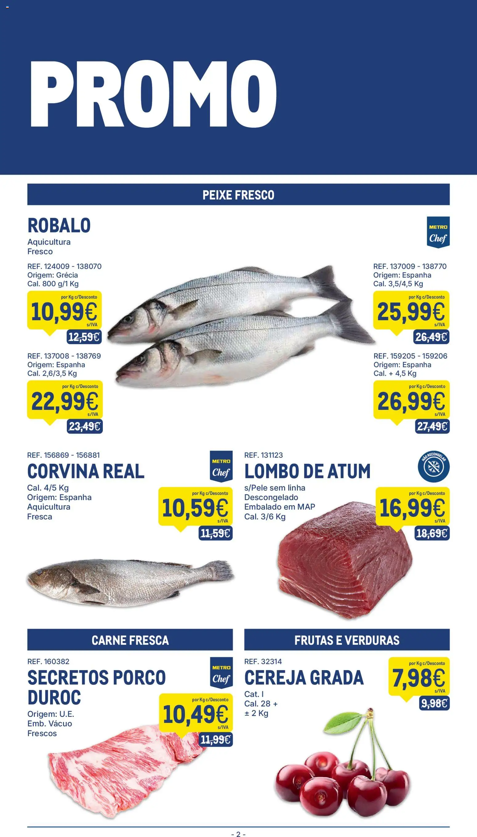 Makro folheto │ válido de 23.12.2025 | Página: 2 | Produtos: Atum, Cereja, Lombo, Peixe
