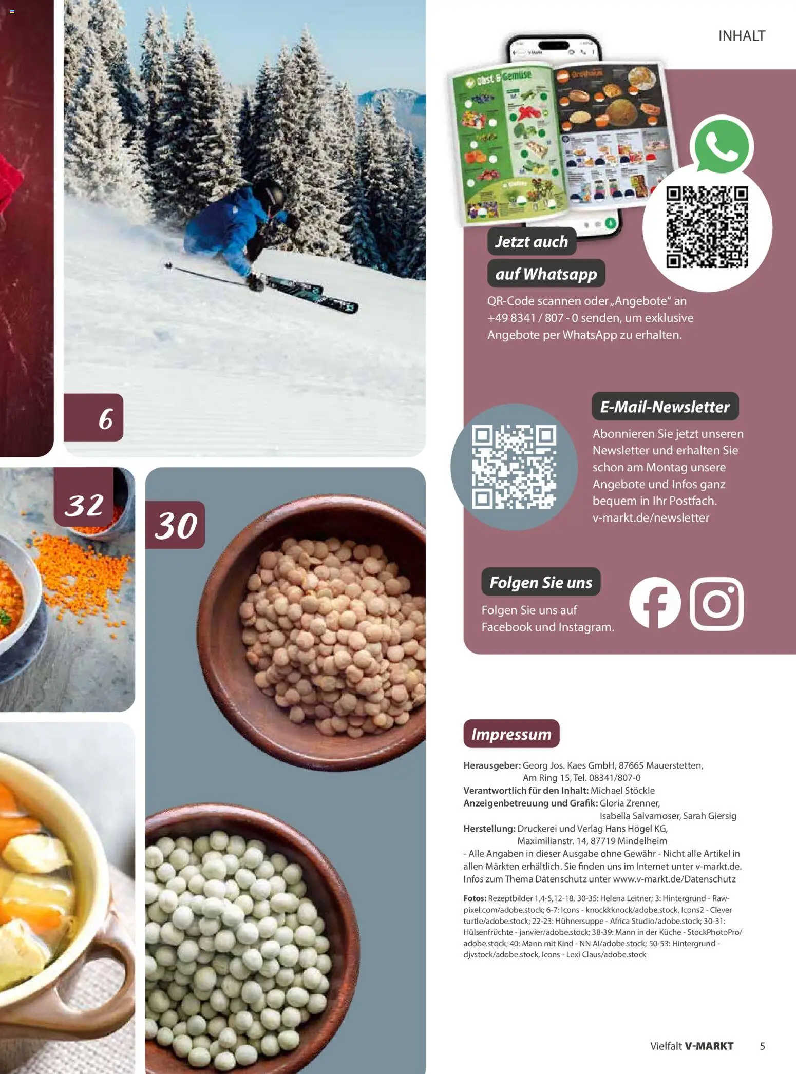 V-Markt - Vielfalt Januar / Februar – gültig ab 02.01.2026 | Seite: 5 | Produkte: Küche, Gemüse, Obst