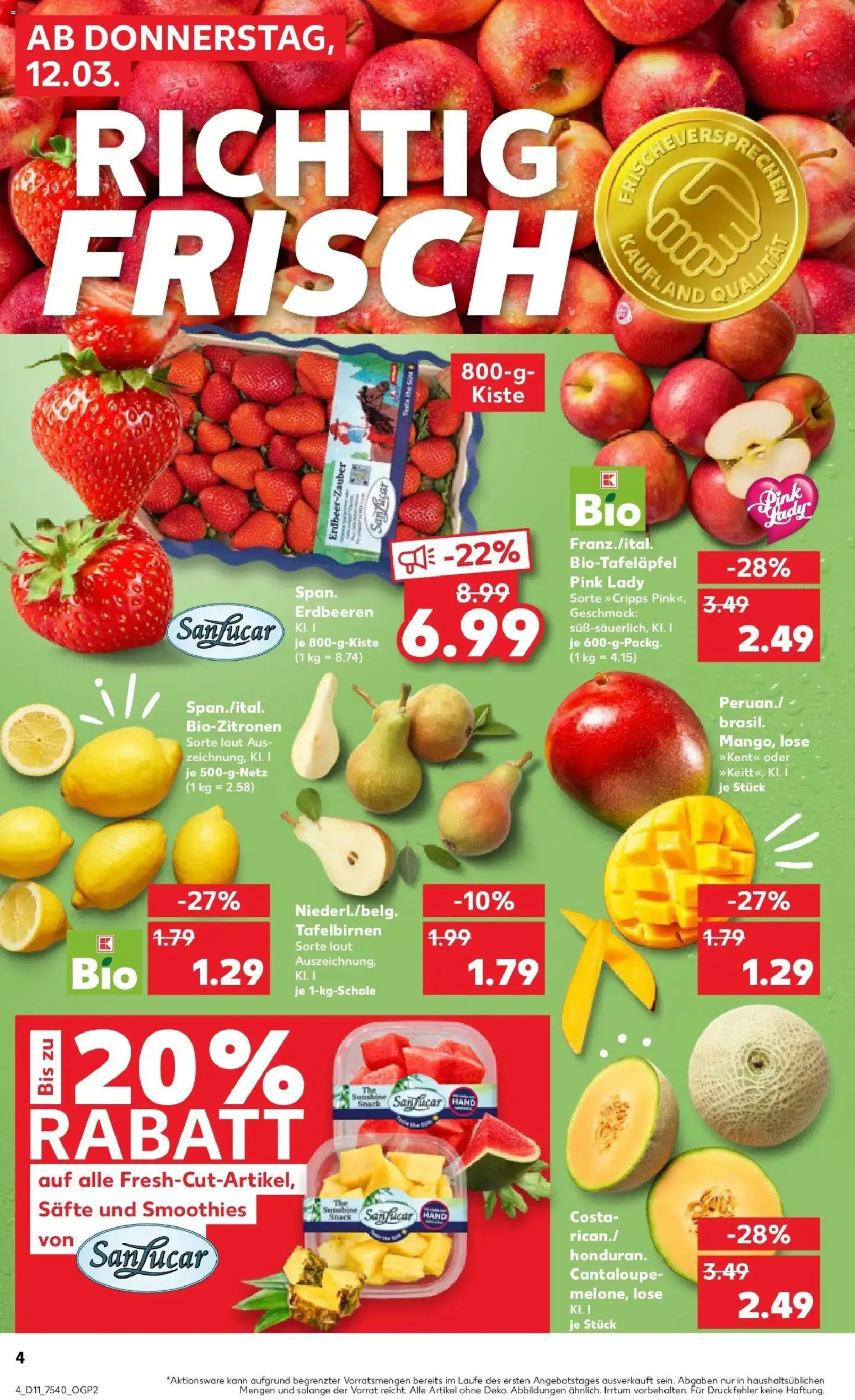 Kaufland Prospekt Görlitz	 – gültig ab 12.03.2026 | Seite: 4 | Produkte: Mango, Erdbeeren