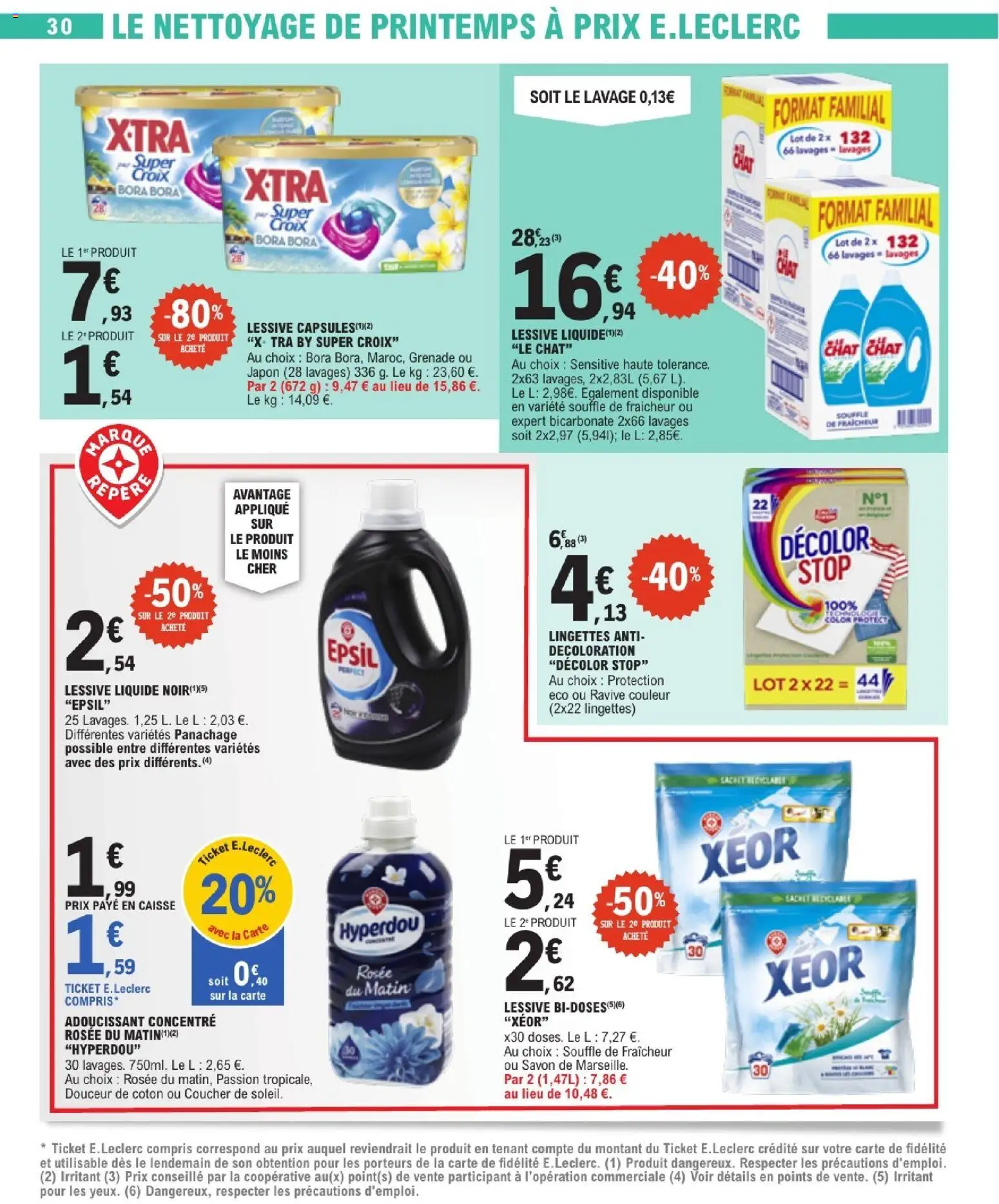 {H1} | Page: 30 | Produits: Savon de marseille, Coton, Lessive Liquide, Détergent