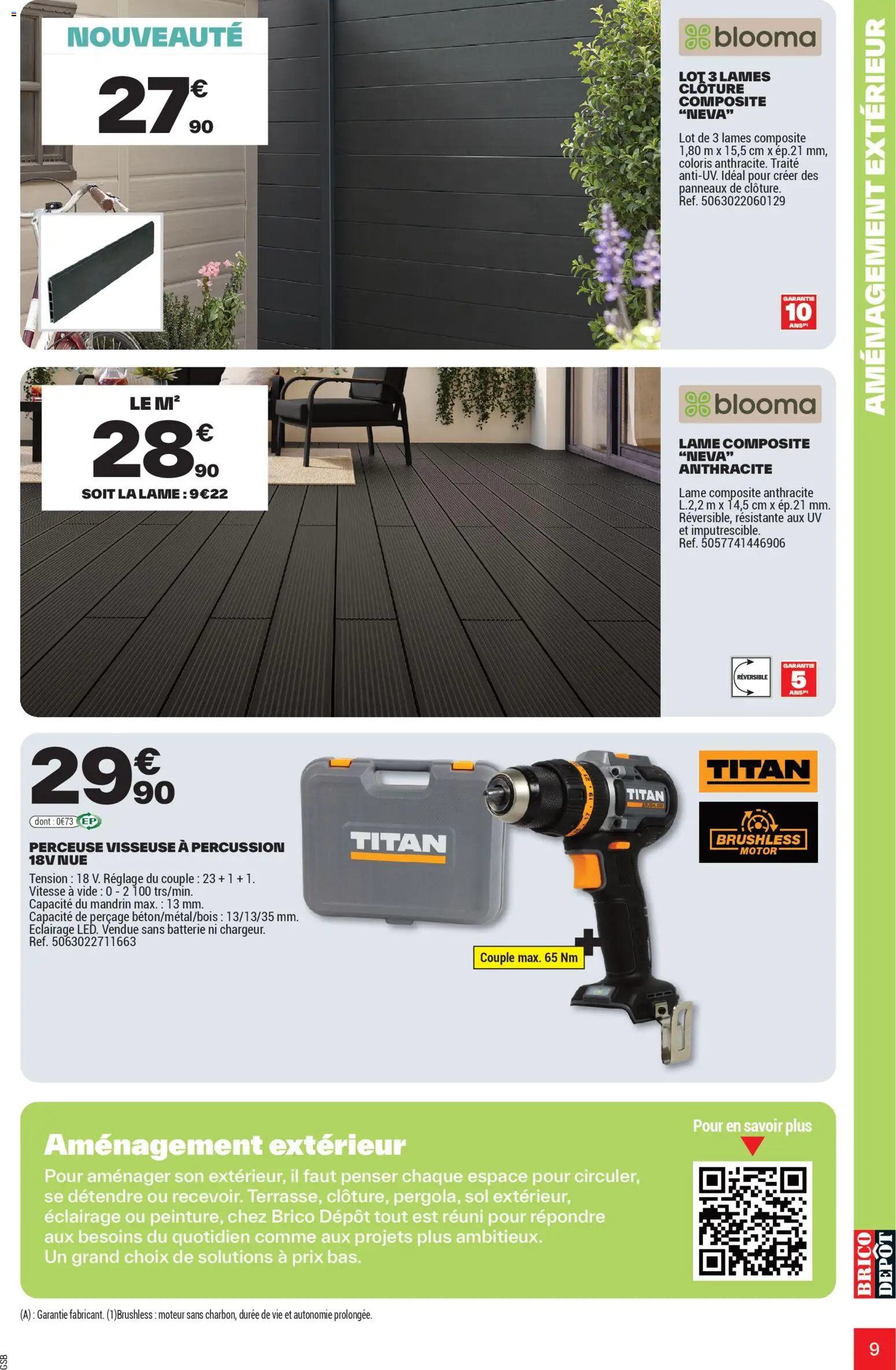 {H1} | Page: 9 | Produits: Perceuse, Clôture, Perceuse Visseuse, Batterie