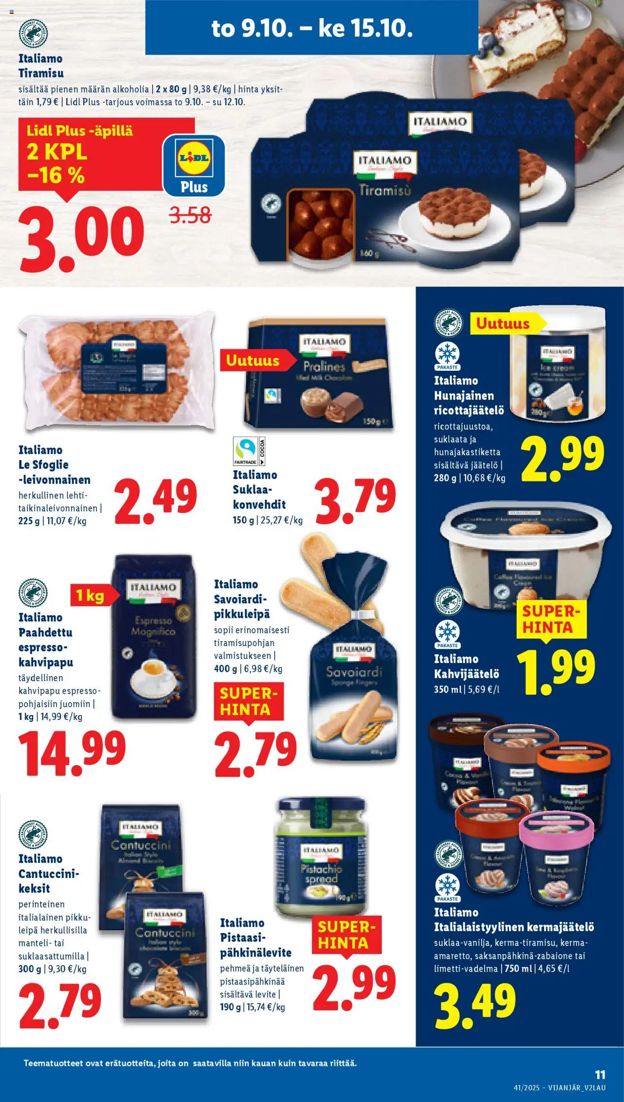 Lidl tarjoukset - Helsinki – voimassa 09.10.2025 alkaen | Sivu: 13 | Tuotteet: Leipä, Suklaa, Kerma, Keksit