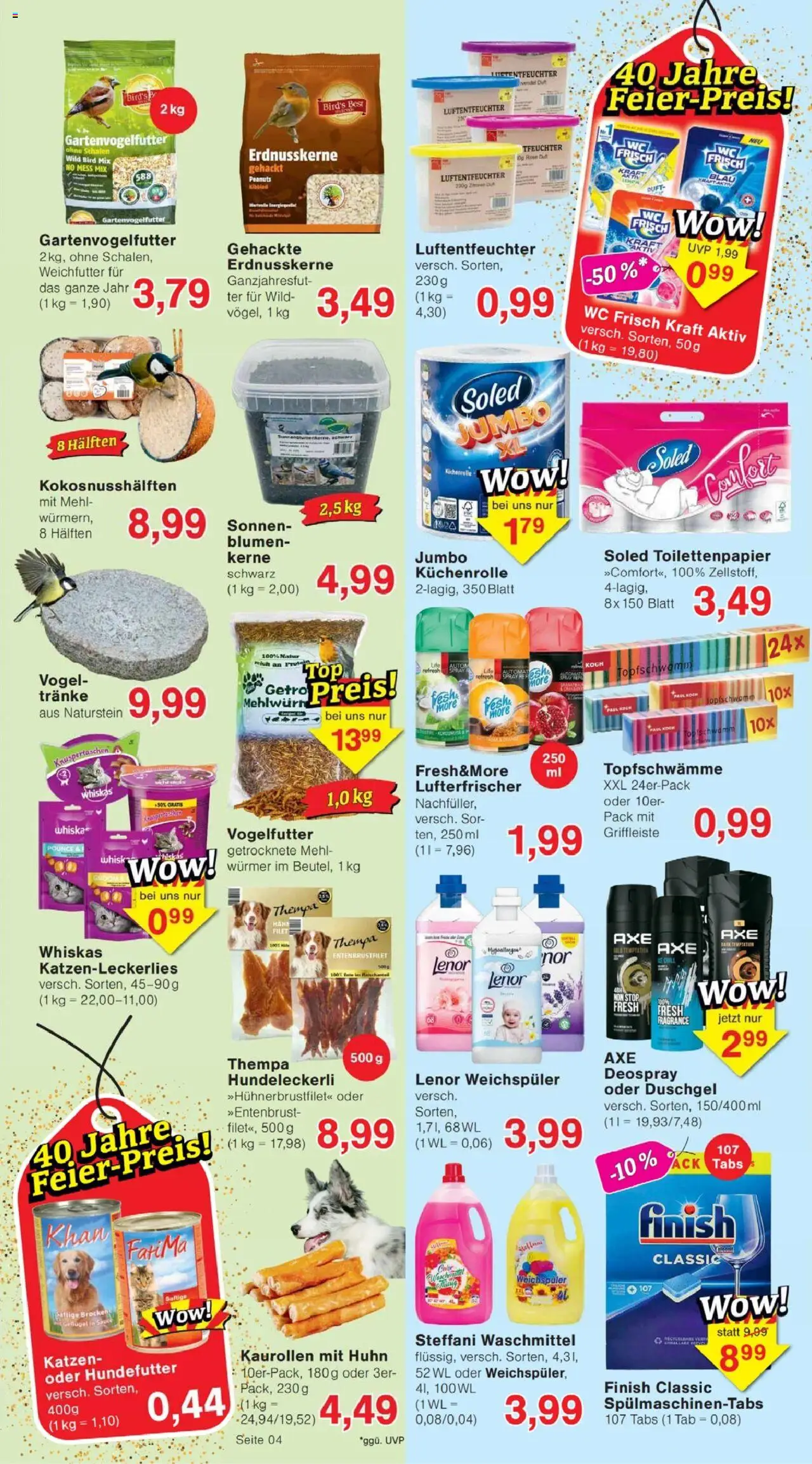 Jawoll Prospekt - gültig ab dem 18.08.2025 | Seite: 4 | Produkte: Mehl, Finish, Weichspüler, Toilettenpapier