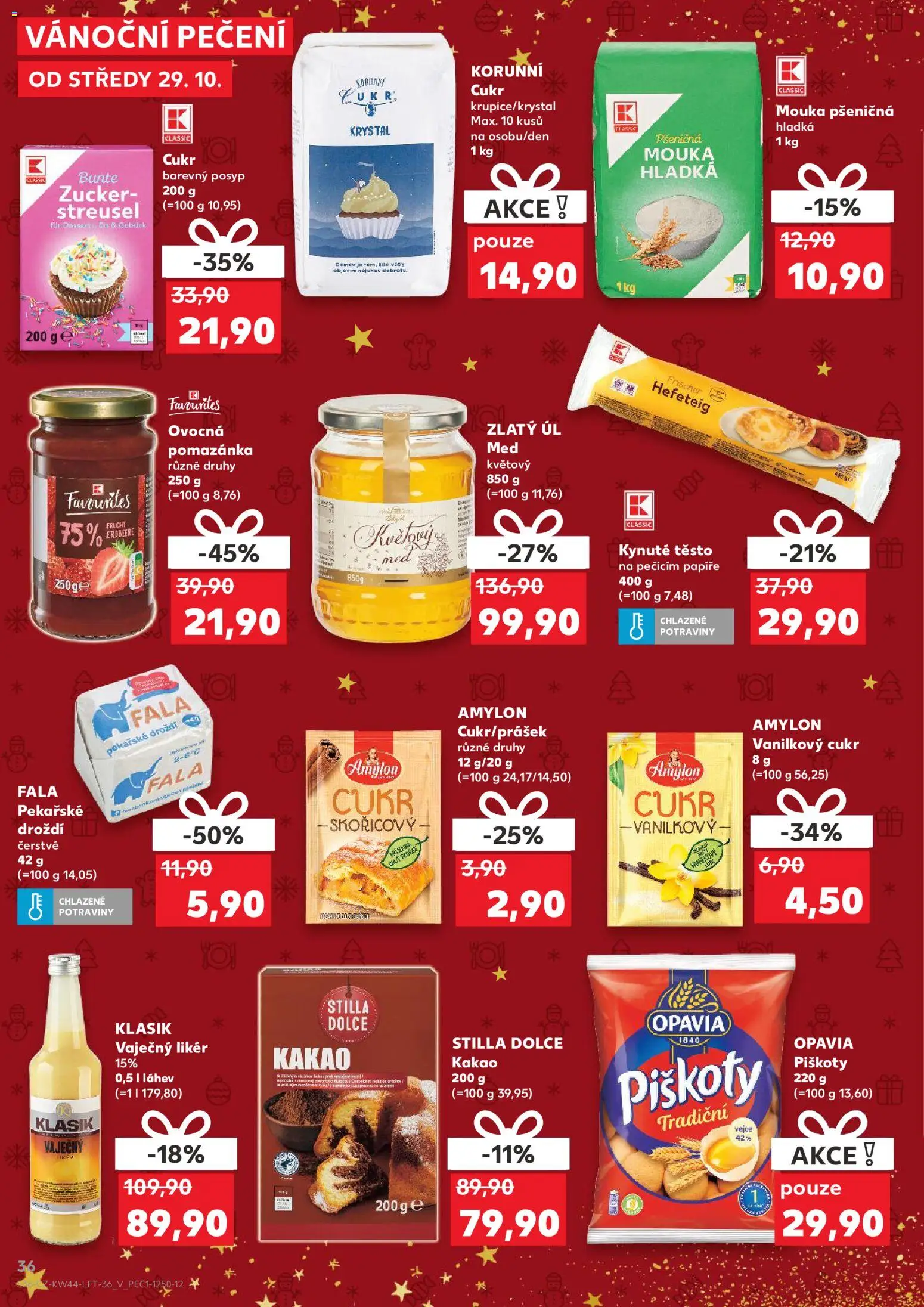 Kaufland leták - Kolín od 29.10.2025 | Strana: 36 | Produkty: Lis, Cukr, Vaječný Likér, Těsto