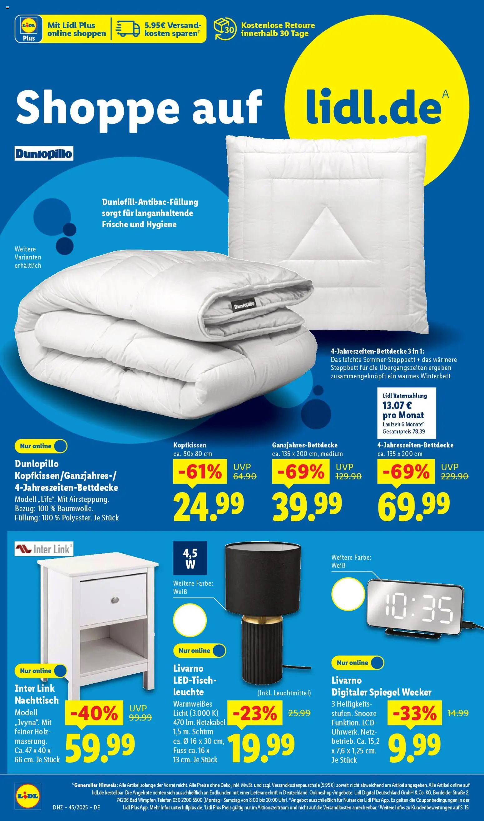 Lidl Prospekt Nagold – gültig ab 03.11.2025 | Seite: 4 | Produkte: Bad, Kopfkissen, Spiegel, Telefon
