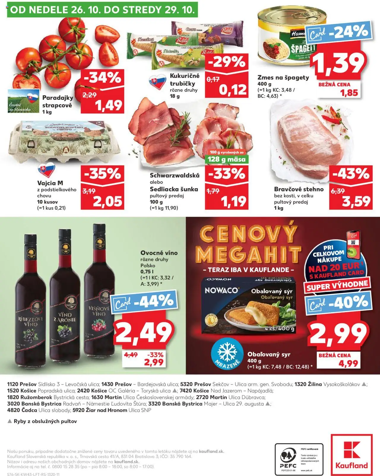 Nové Kaufland akcie – leták je platný od 23.10.2025 | Strana: 76 | Produkty: Vajcia, Víno, Ryby, Špagety