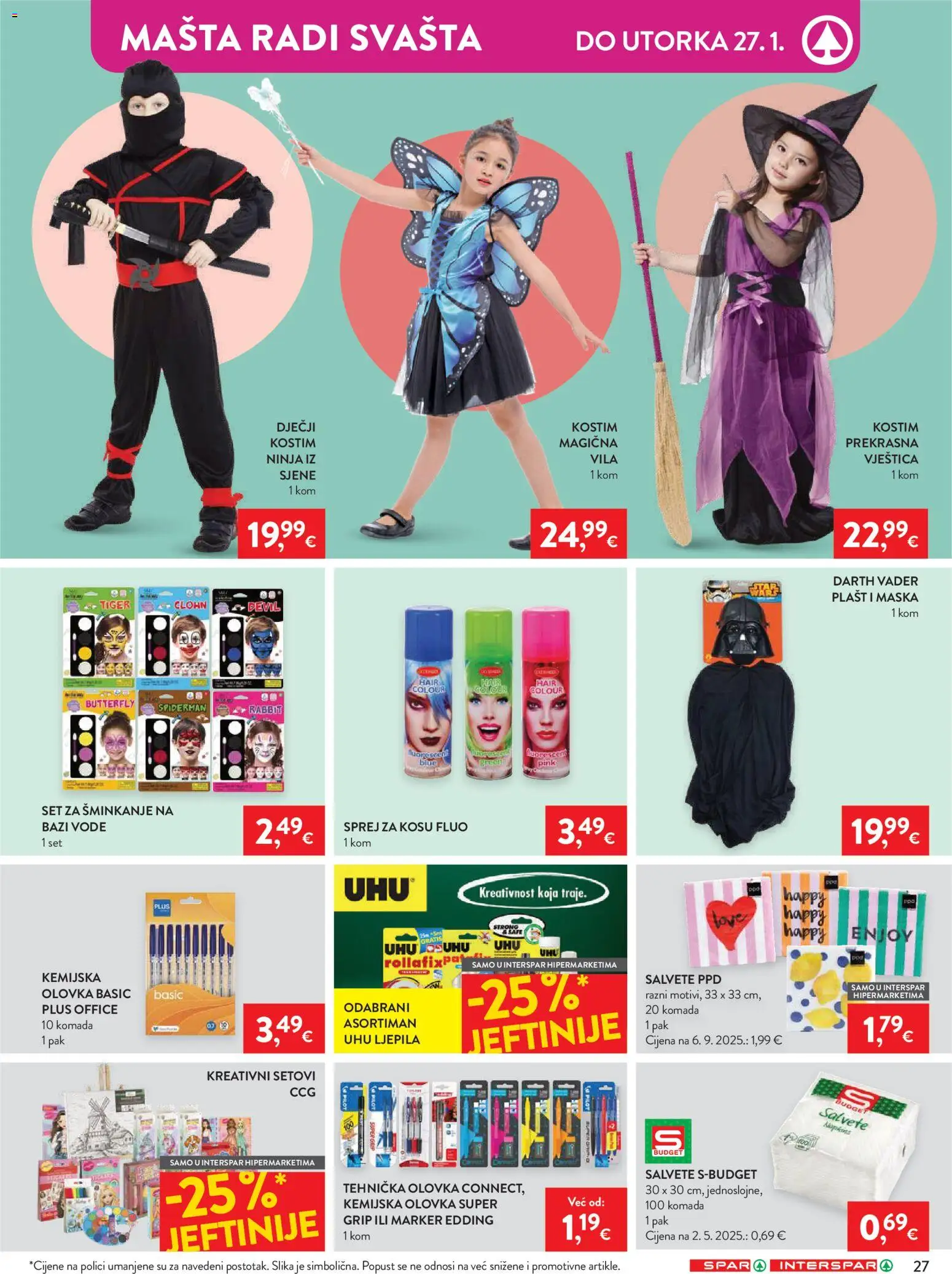 Spar katalog | vrijedi od 14.01.2026 | Stranica: 38 | Proizvodi: Maska, Salvete, Kemijska olovka