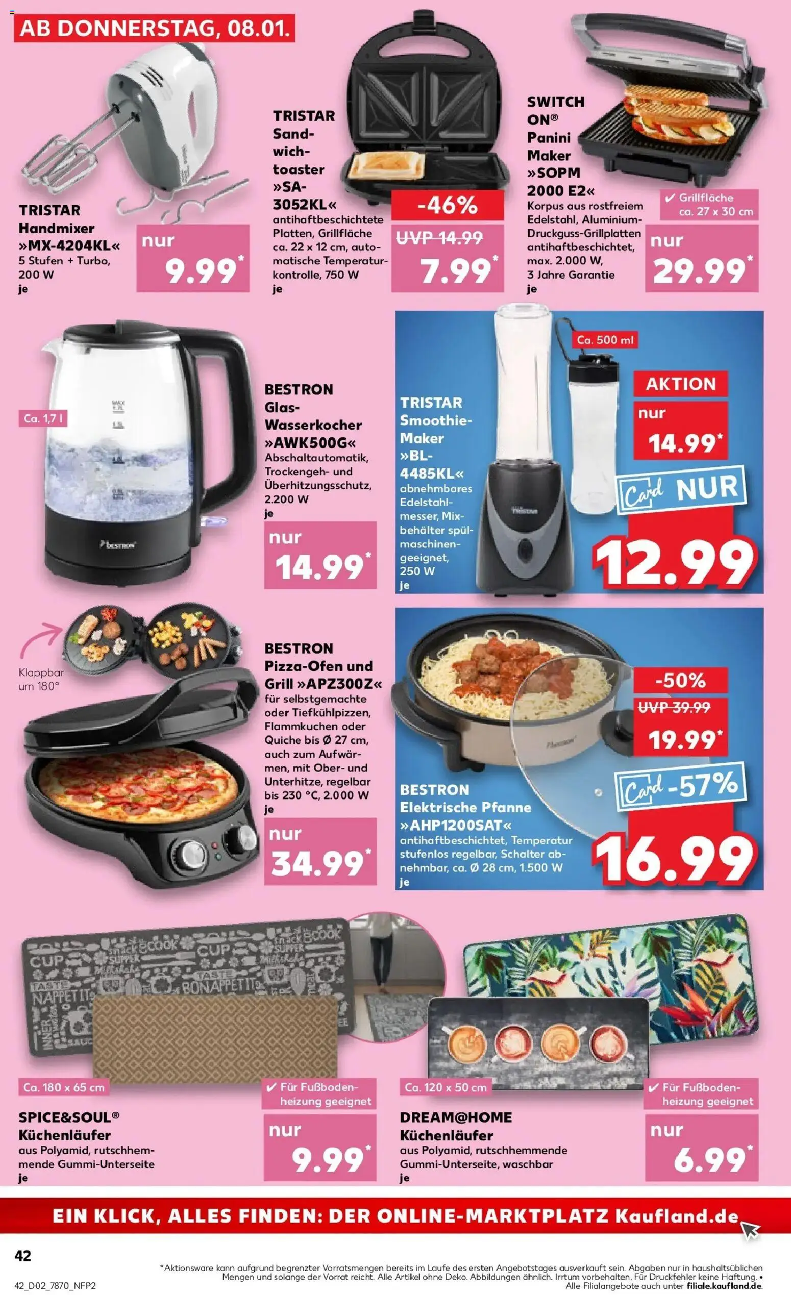 Kaufland prospekt Schwäbisch Gmünd	 – gültig ab 08.01.2026 | Seite: 42 | Produkte: Grill, Wasserkocher, Mixer, Toaster