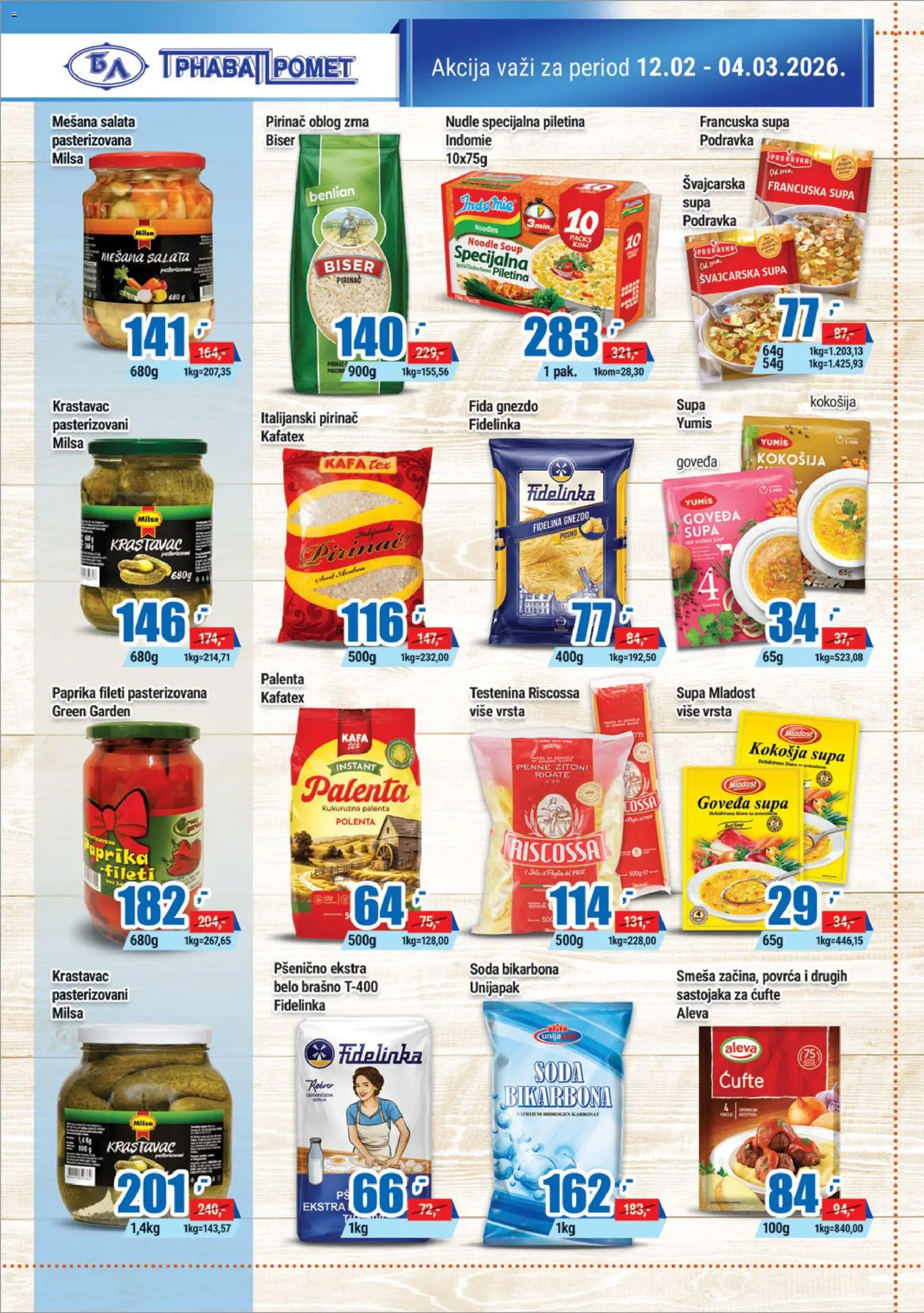 Trnava Promet katalog - važi od 12.02.2026 | Strana: 8 | Proizvode: Paprika, Brašno, Pšenično brašno, Pirinač