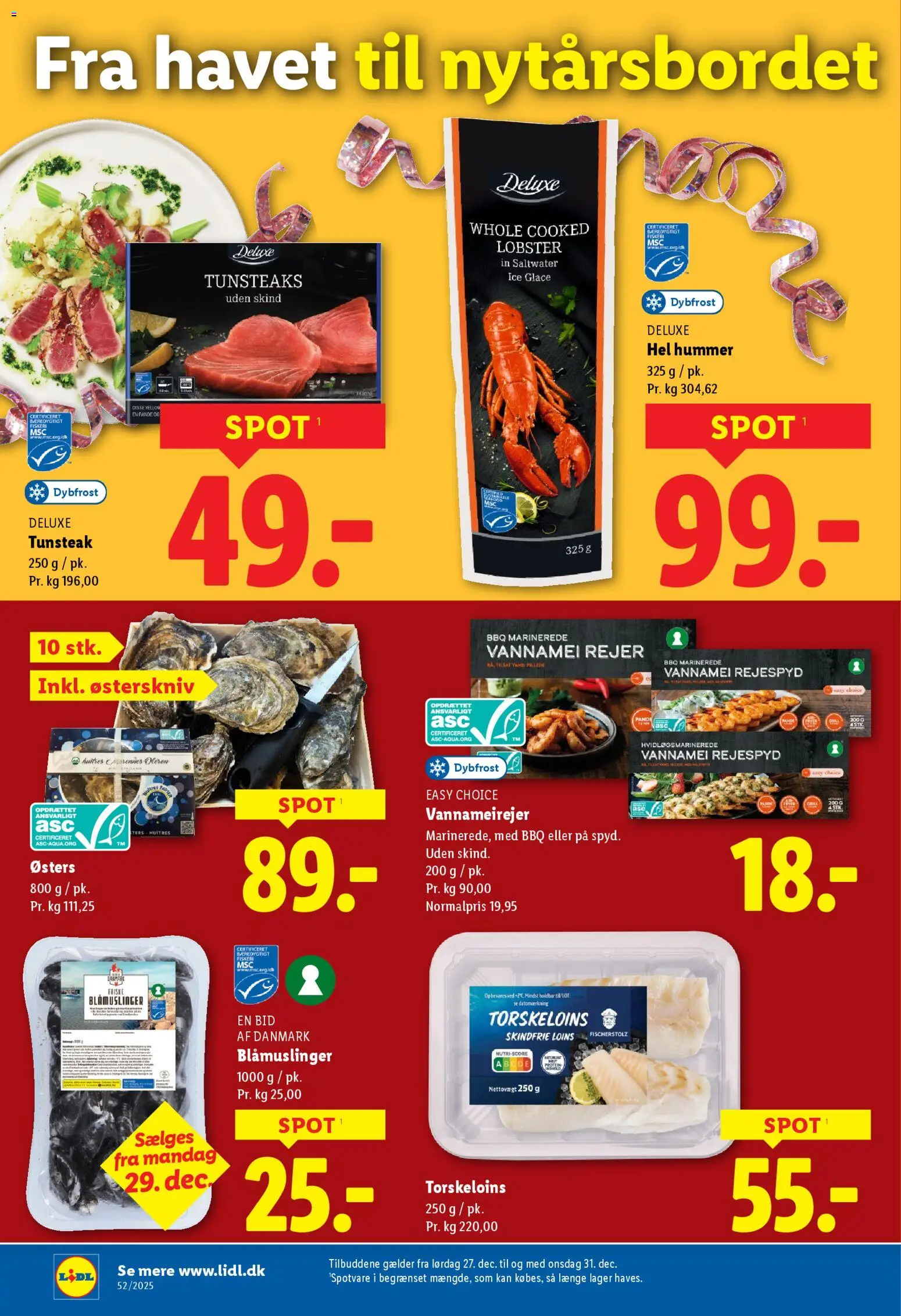 Lidl tilbudsavis – gyldig fra 27.12.2025 | Side: 5 | Produkter: Hummer, Rejer, Søm
