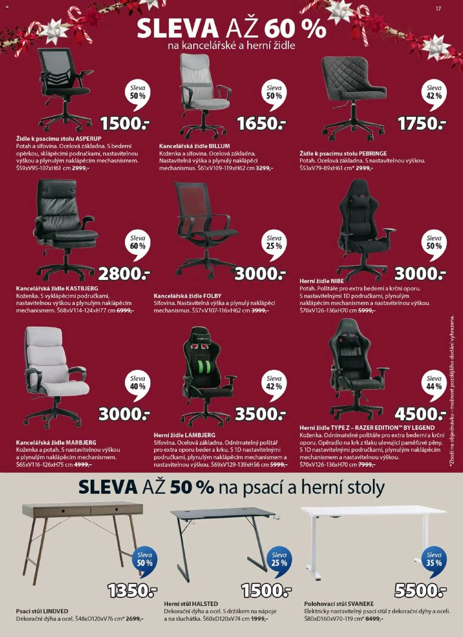 JYSK leták - Sleva od 11.12.2025 | Strana: 17 | Produkty: Polštáře, Polštář, Stůl, Židle