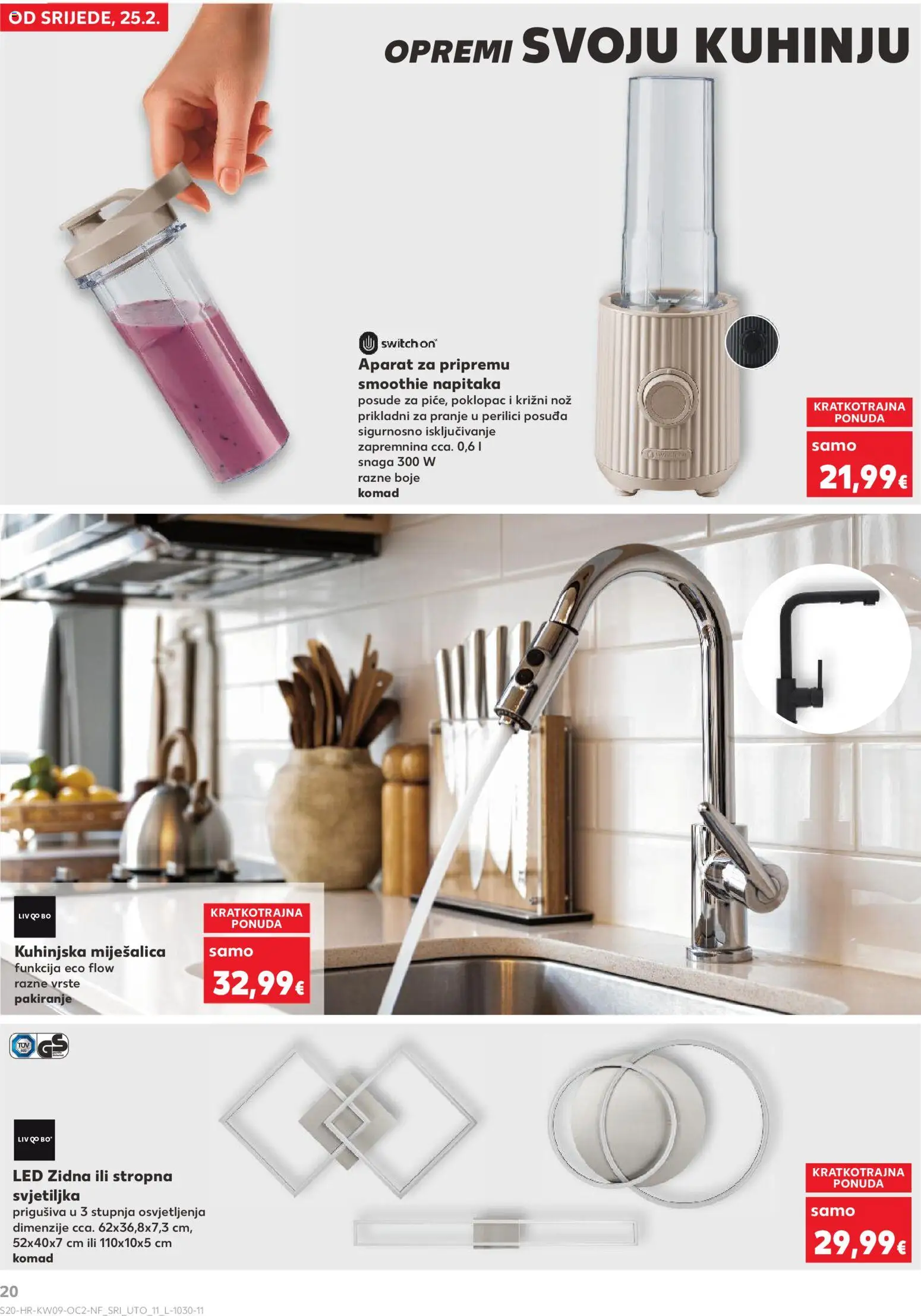 Kaufland katalog | vrijedi od 25.02.2026 | Stranica: 20 | Proizvodi: Svjetiljka, Nož, Smoothie