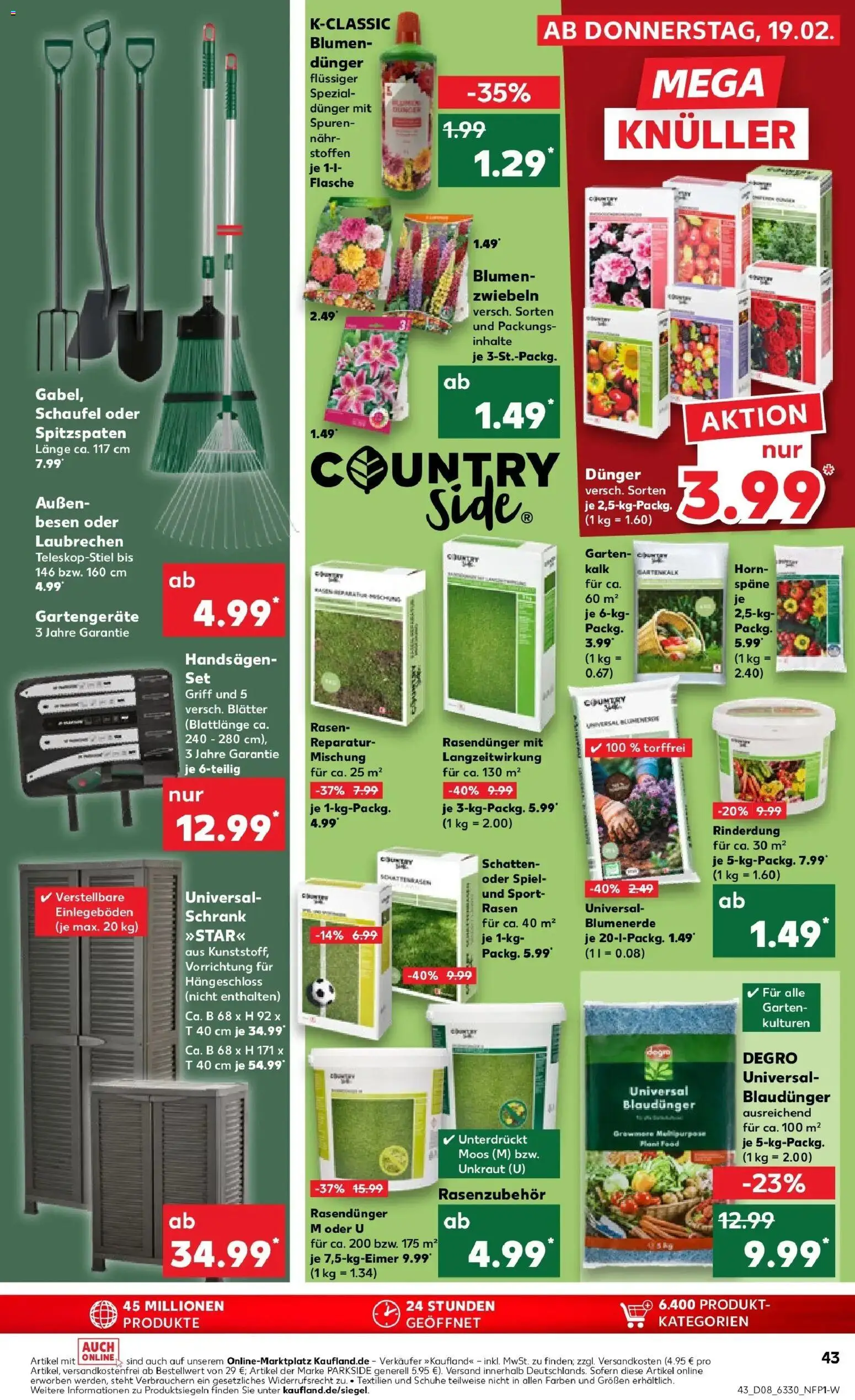 Kaufland prospekt Hamburg	 – gültig ab 22.02.2026 | Seite: 43 | Produkte: Schrank, Blumen, Blumenerde, Zwiebeln