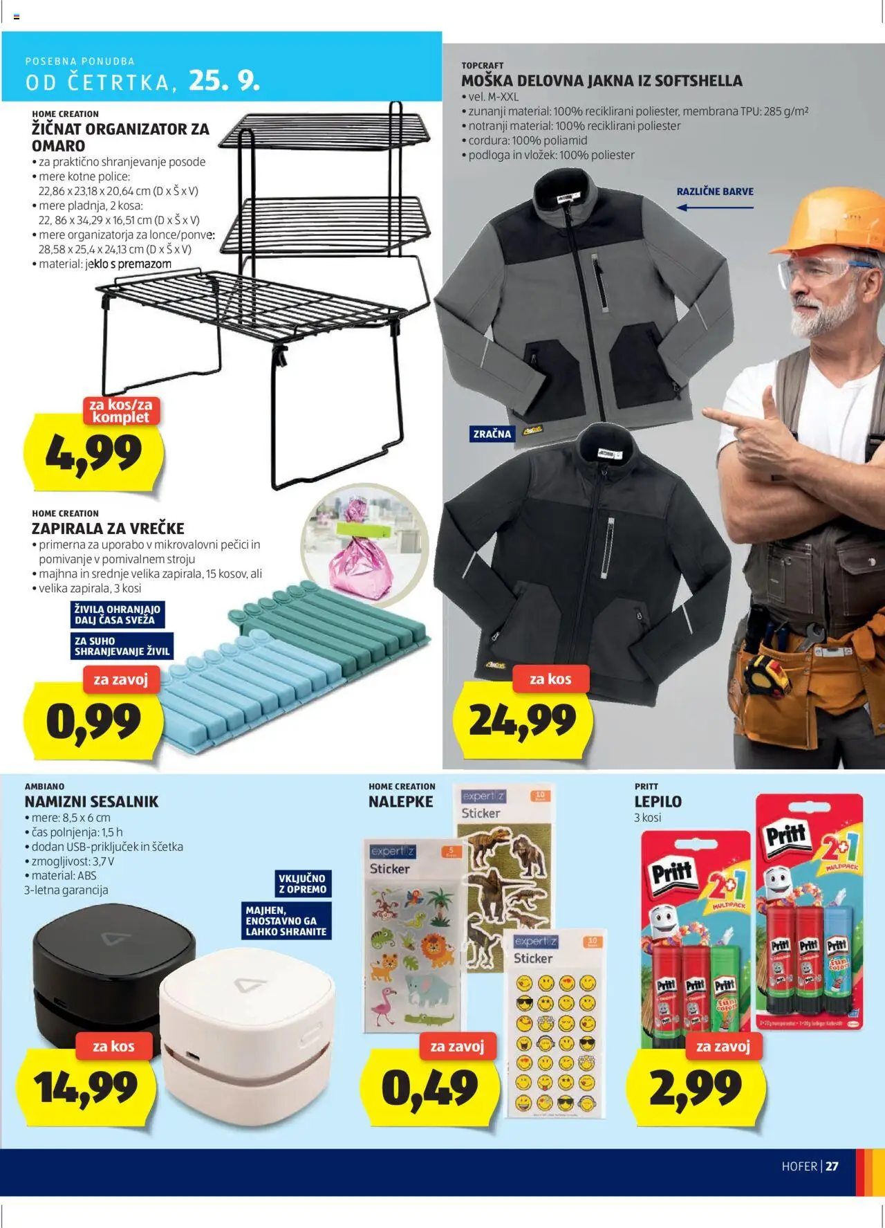 Hofer SI katalog | vrijedi od 18.09.2025 | Stranica: 27 | Proizvodi: Jakna